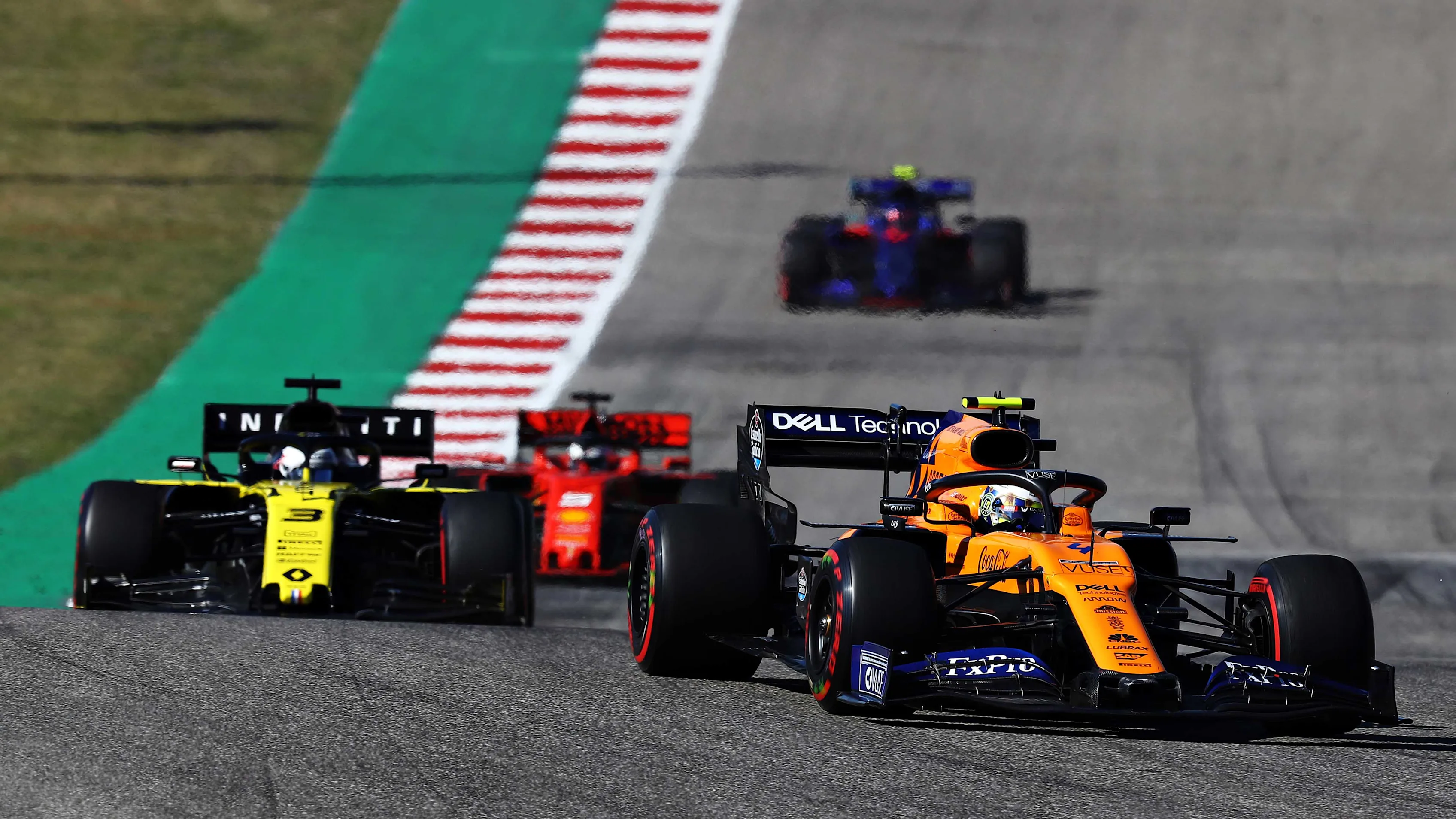 AUSTIN, TEXAS - NOVEMBER 03: Lando Norris of Great Britain driving the (4) McLaren F1 Team MCL34
