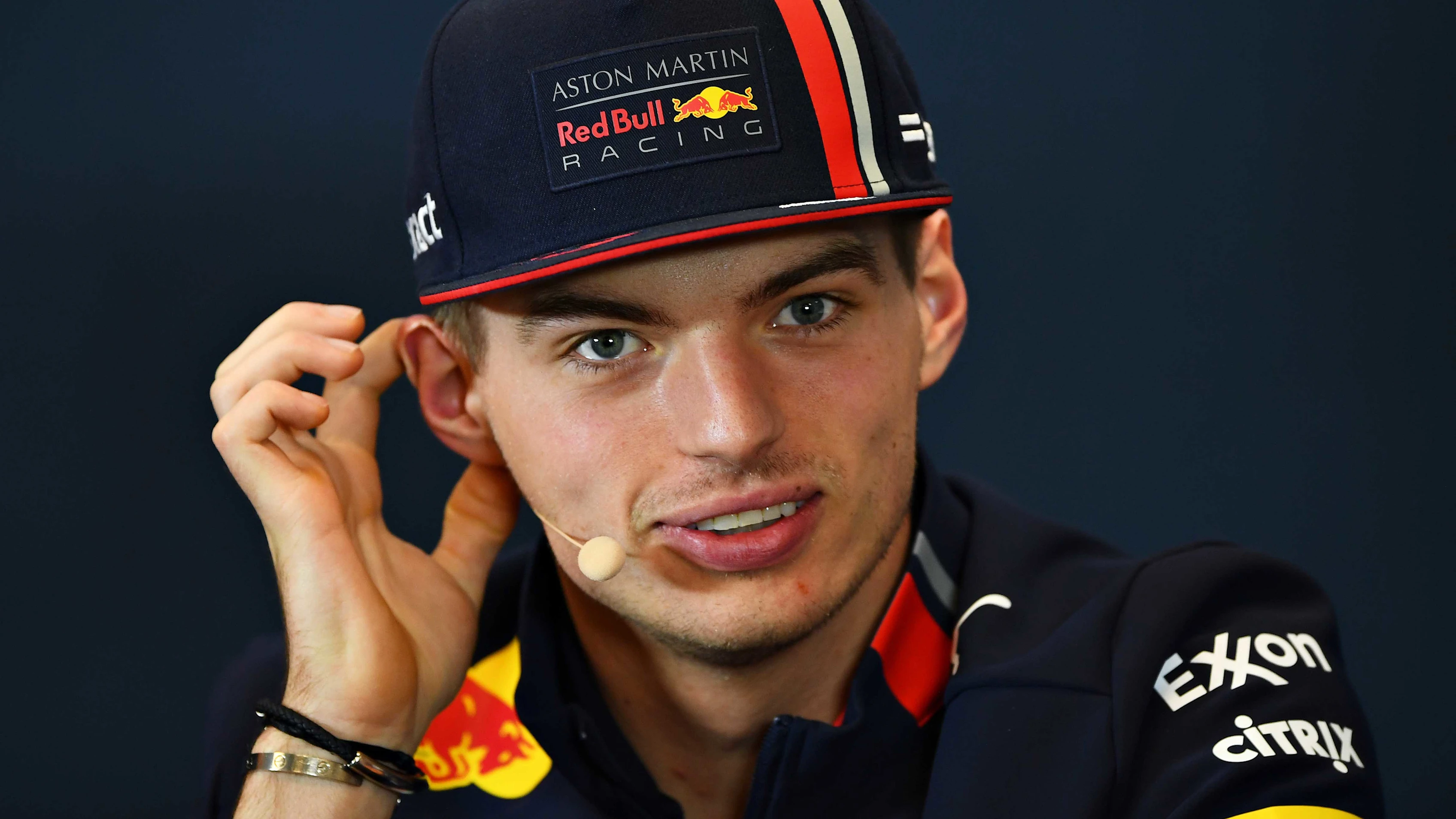 AUSTIN, TEXAS - OCTOBER 31: Max Verstappen of Netherlands and Red Bull Racing talks in the Drivers