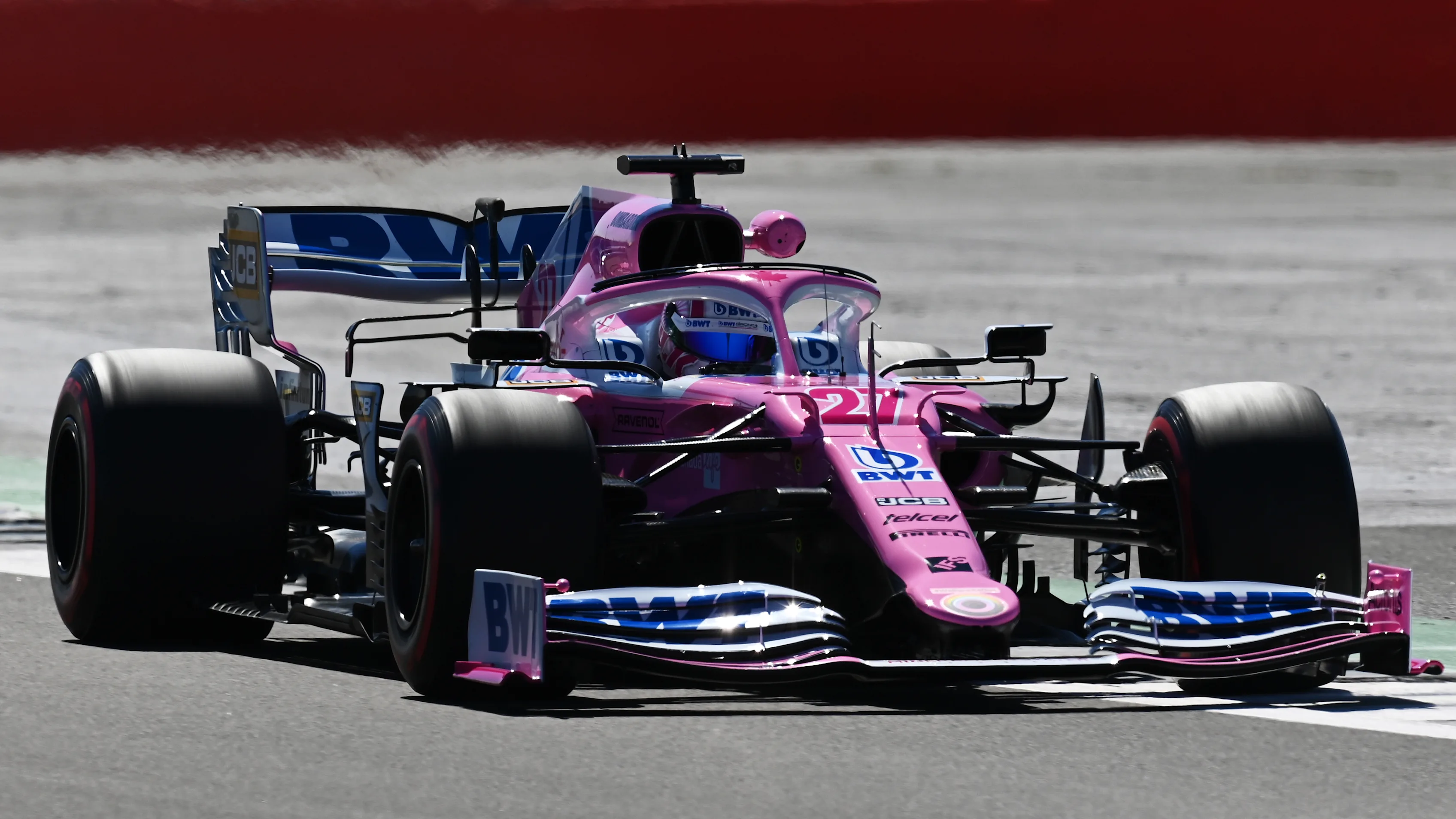 NORTHAMPTON, ENGLAND - AUGUST 07: Nico Hulkenberg of Germany driving the (27) Racing Point RP20