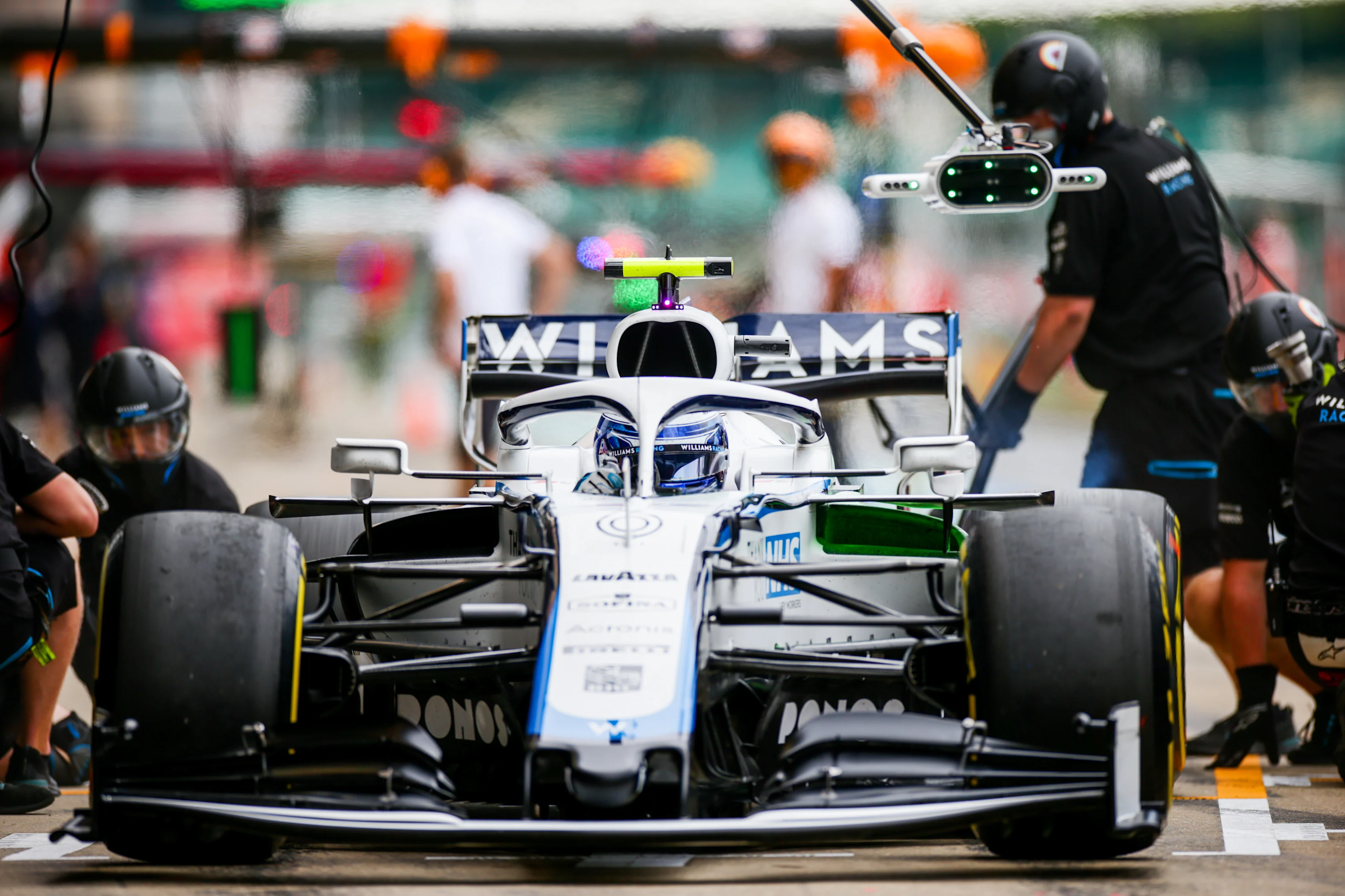 NORTHAMPTON, ENGLAND - AUGUST 07: Nicolas Latifi of Canada and Williams  during practice for the F1