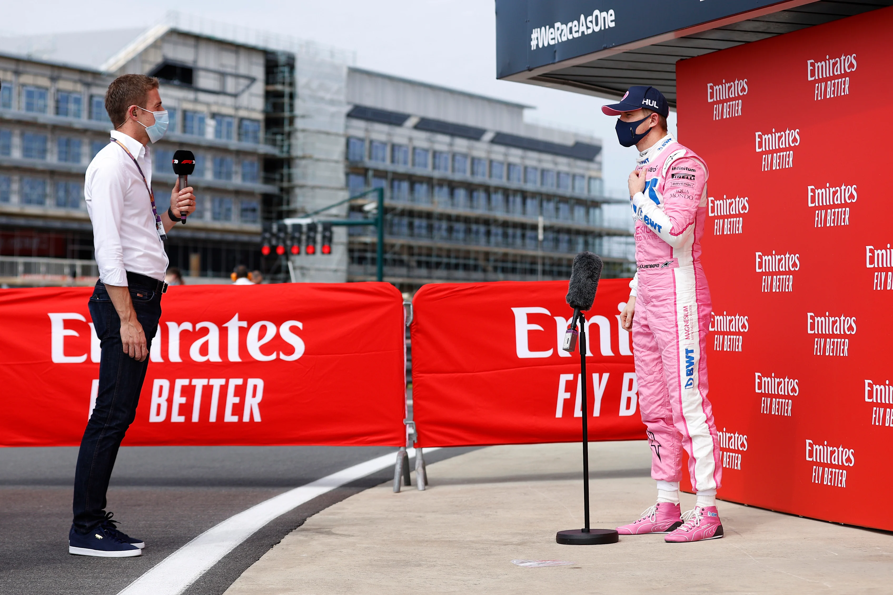 NORTHAMPTON, ENGLAND - AUGUST 08: Third placed qualifier Nico Hulkenberg of Germany and Racing