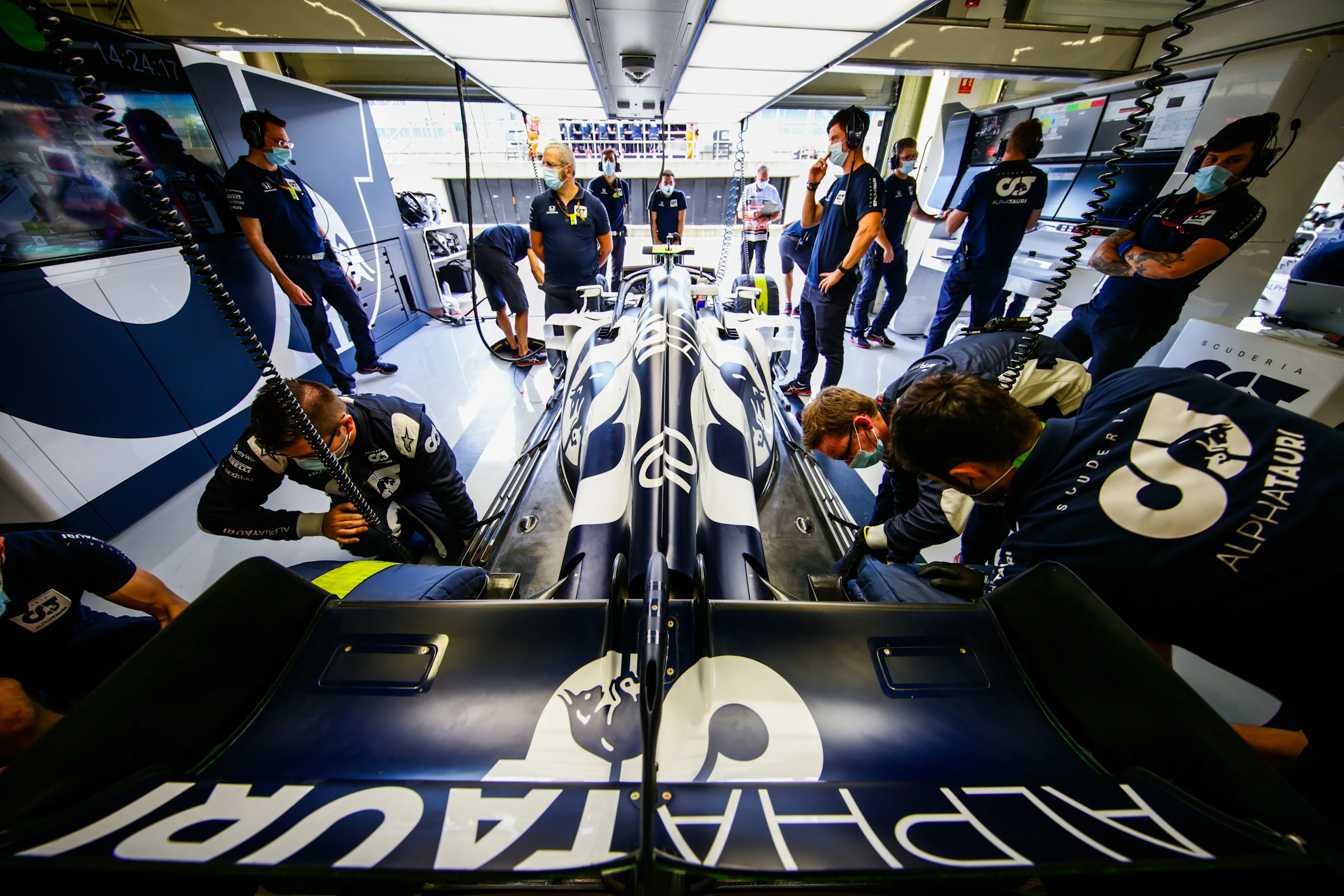 NORTHAMPTON, ENGLAND - AUGUST 08: Pierre Gasly of Scuderia AlphaTauri and France  during final practice for the F1 70th Anniversary Grand Prix at Silverstone on August 08, 2020 in Northampton, England. (Photo by Peter Fox/Getty Images)