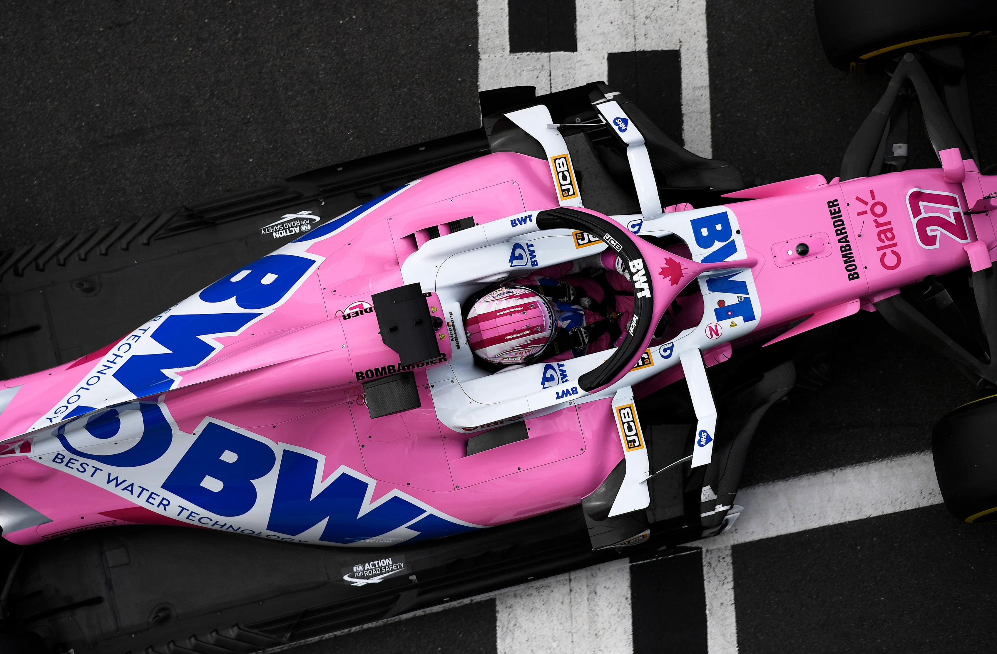 NORTHAMPTON, ENGLAND - AUGUST 08: Nico Hulkenberg of Germany driving the (27) Racing Point RP20