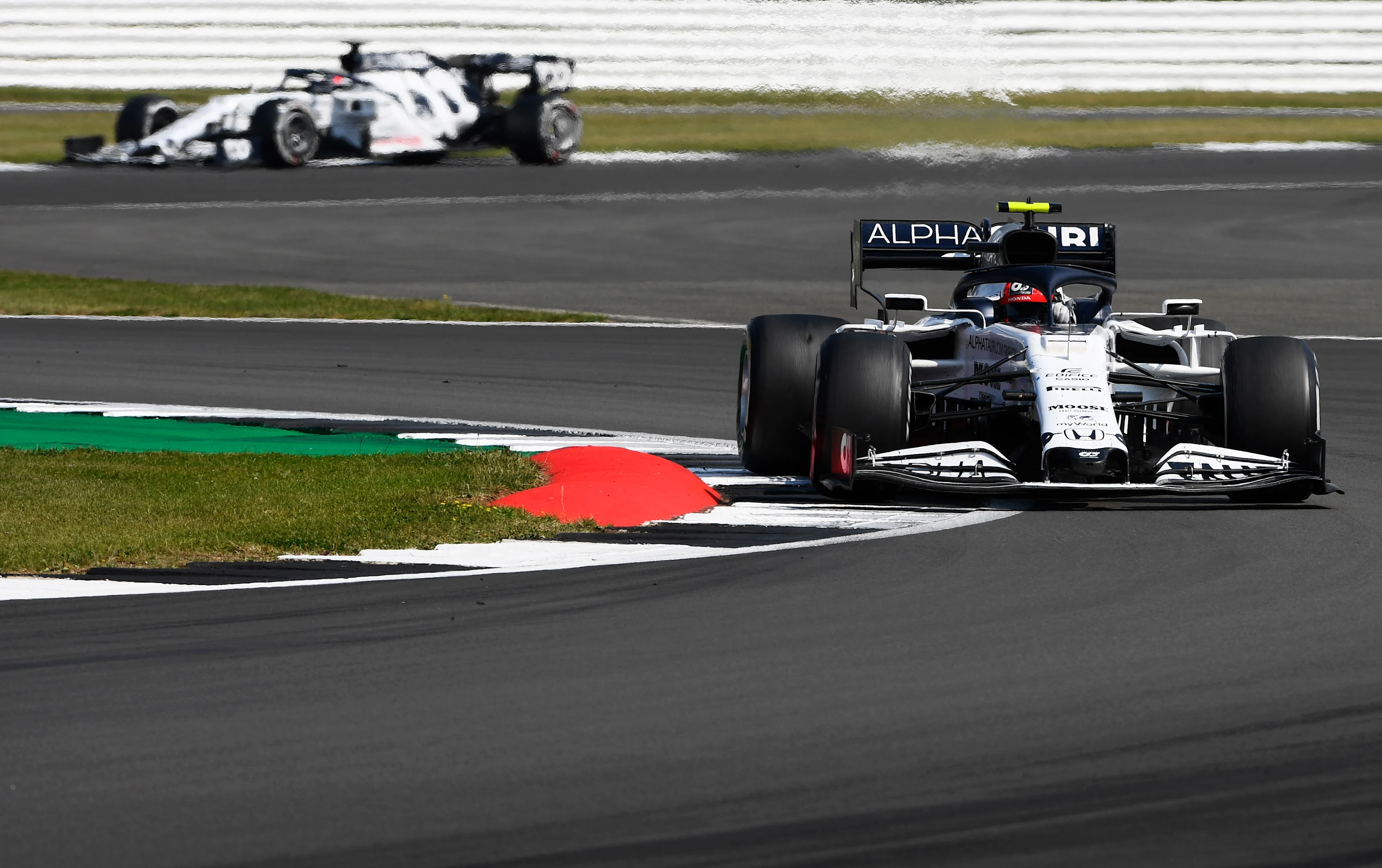 NORTHAMPTON, ENGLAND - AUGUST 09: Pierre Gasly of France driving the (10) Scuderia AlphaTauri AT01