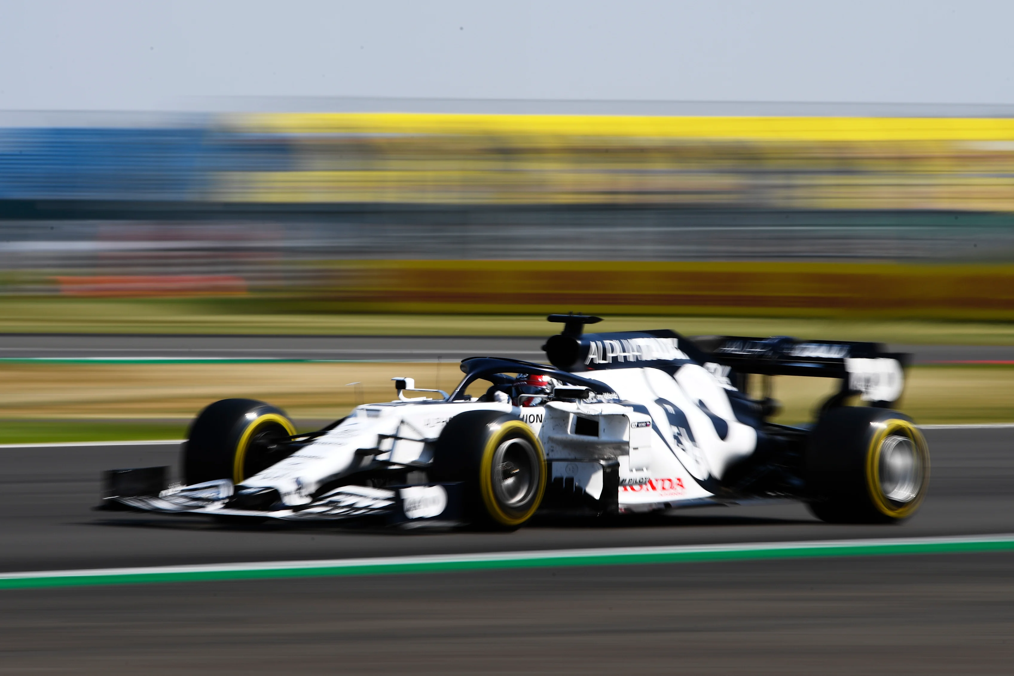 NORTHAMPTON, ENGLAND - AUGUST 09: Daniil Kvyat of Russia driving the (26) Scuderia AlphaTauri AT01 Honda on track during the F1 70th Anniversary Grand Prix at Silverstone on August 09, 2020 in Northampton, England. (Photo by Rudy Carezzevoli/Getty Images)