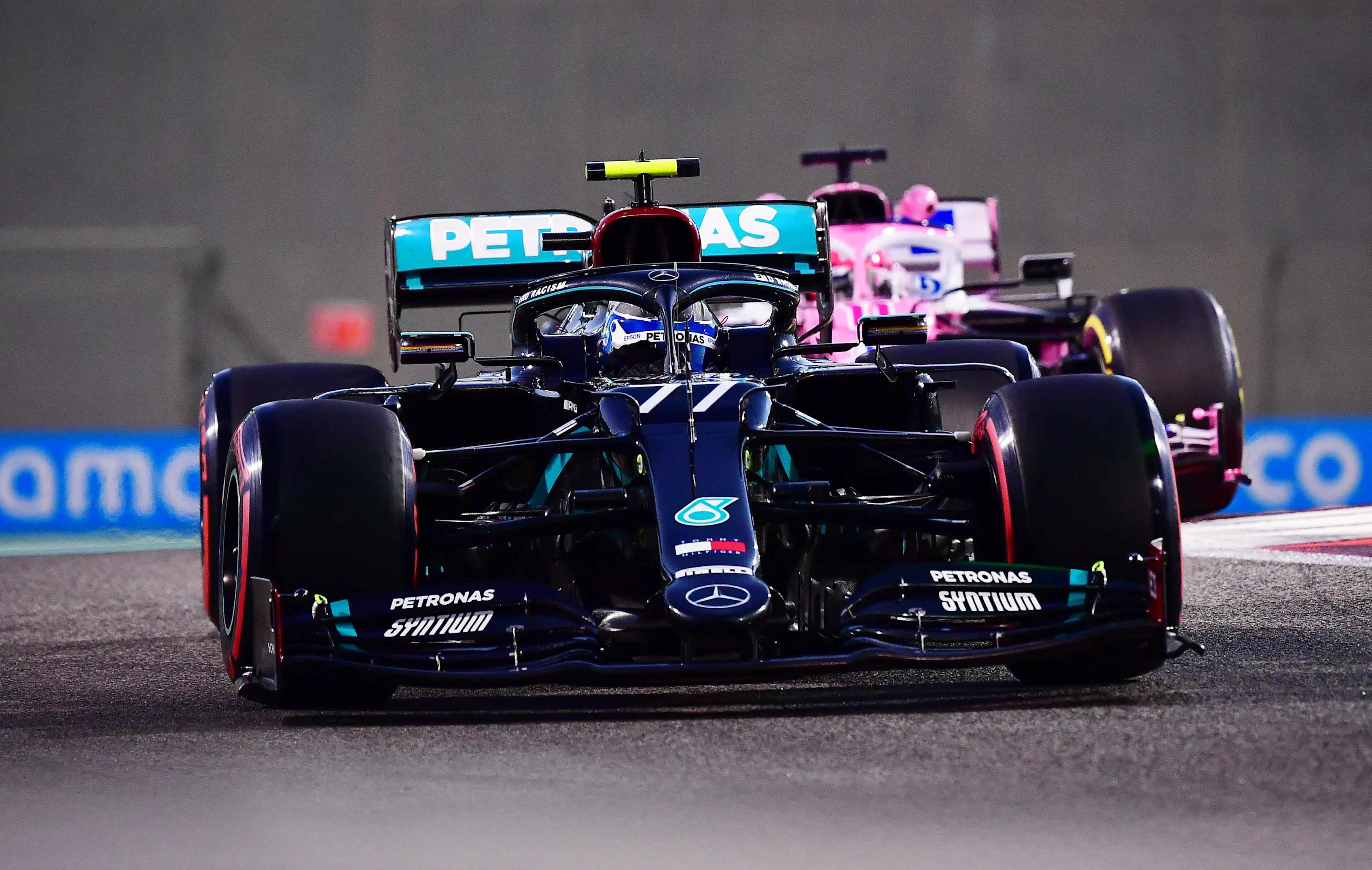 ABU DHABI, UNITED ARAB EMIRATES - DECEMBER 11: Valtteri Bottas of Finland driving the (77) Mercedes