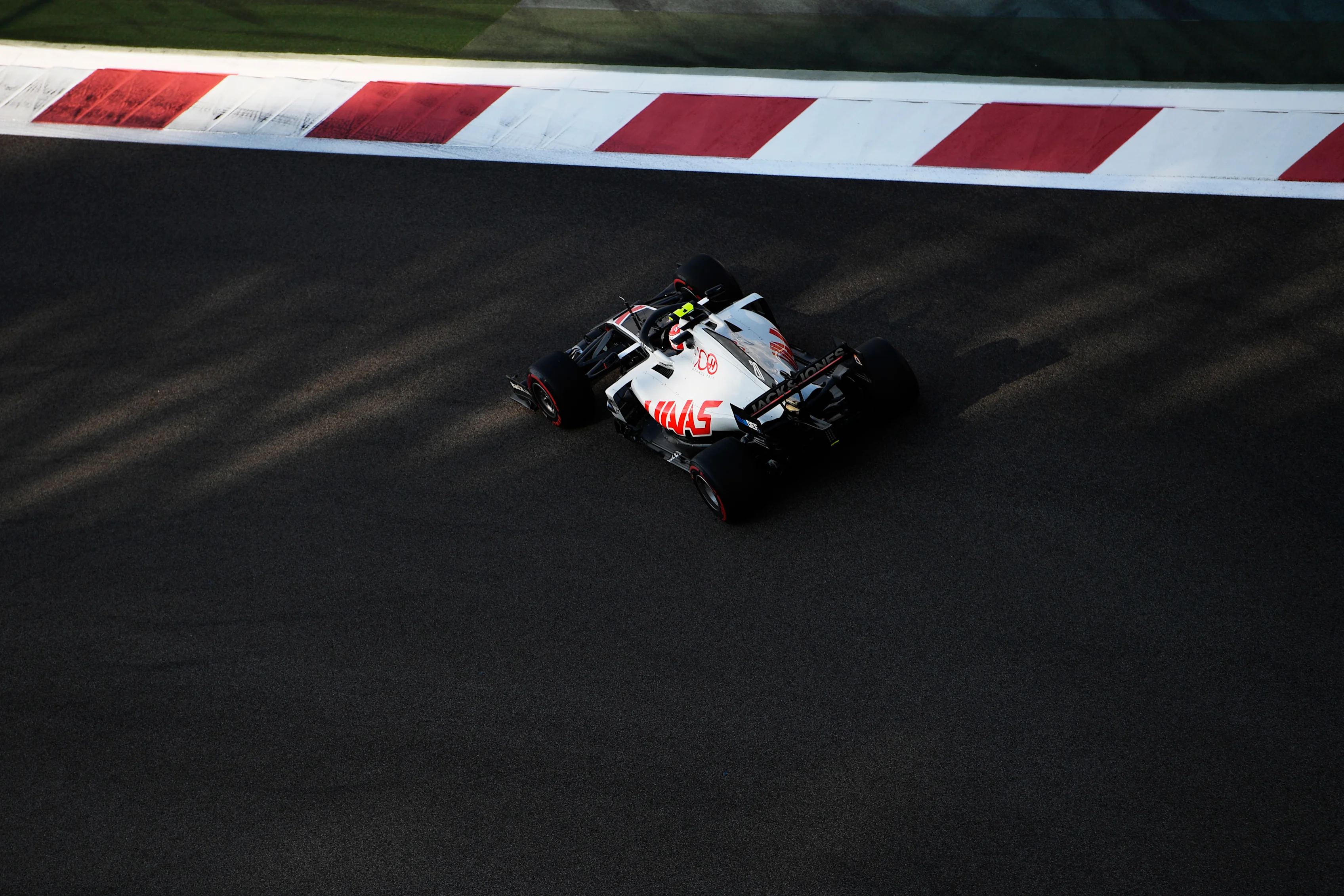 ABU DHABI, UNITED ARAB EMIRATES - DECEMBER 12: Kevin Magnussen of Denmark driving the (20) Haas F1 Team VF-20 Ferrari on track during final practice ahead of the F1 Grand Prix of Abu Dhabi at Yas Marina Circuit on December 12, 2020 in Abu Dhabi, United Arab Emirates. (Photo by Rudy Carezzevoli/Getty Images)