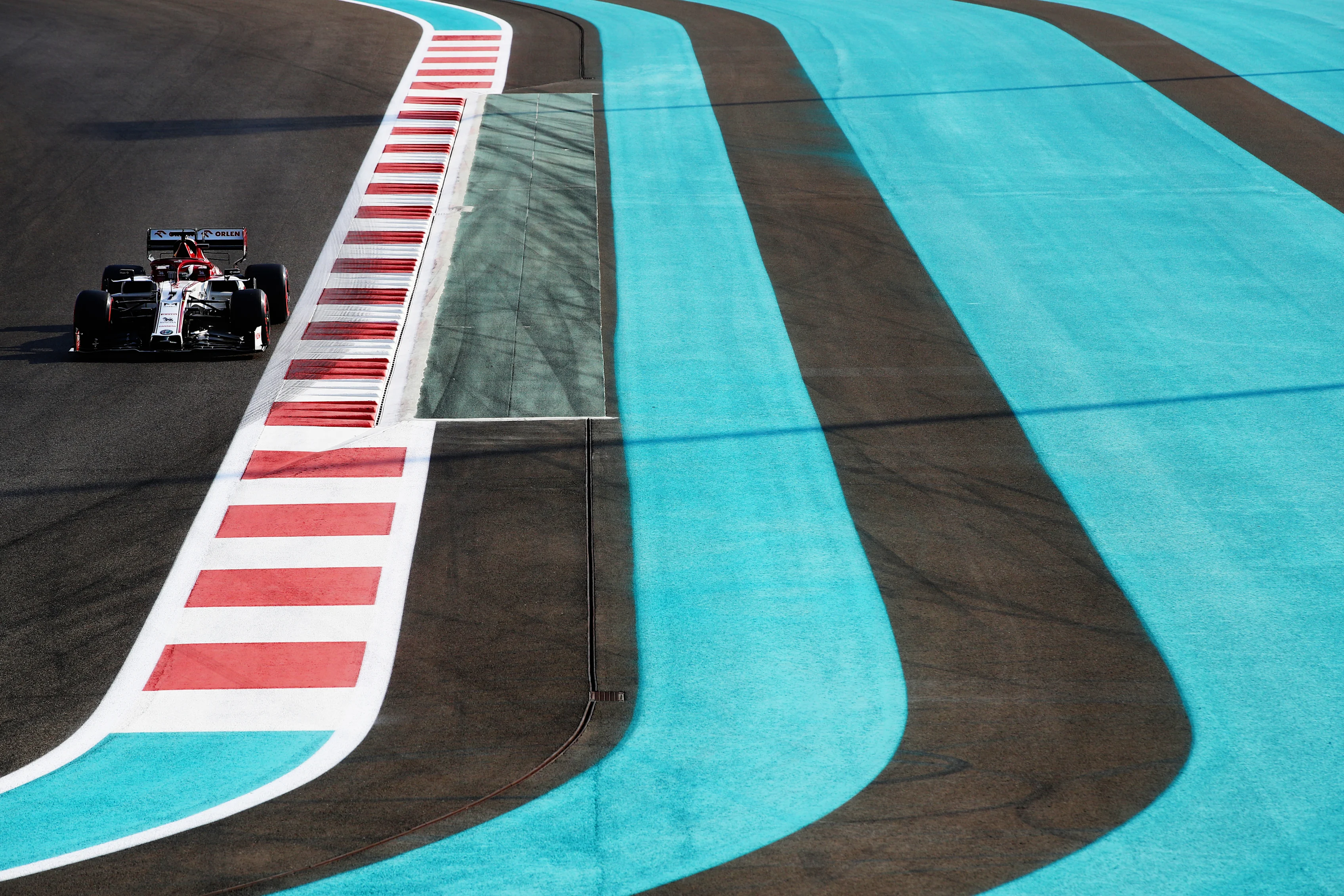 ABU DHABI, UNITED ARAB EMIRATES - DECEMBER 12: Kimi Raikkonen of Finland driving the (7) Alfa Romeo Racing C39 Ferrari on track during final practice ahead of the F1 Grand Prix of Abu Dhabi at Yas Marina Circuit on December 12, 2020 in Abu Dhabi, United Arab Emirates. (Photo by Mark Thompson/Getty Images)