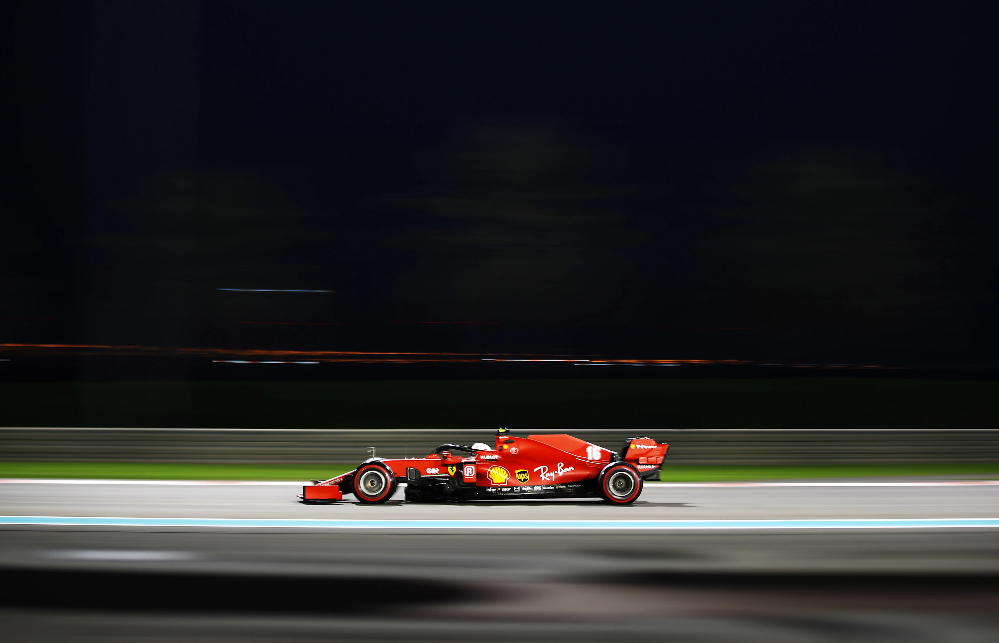 ABU DHABI, UNITED ARAB EMIRATES - DECEMBER 12: Charles Leclerc of Monaco driving the (16) Scuderia Ferrari SF1000 on track during qualifying ahead of the F1 Grand Prix of Abu Dhabi at Yas Marina Circuit on December 12, 2020 in Abu Dhabi, United Arab Emirates. (Photo by Bryn Lennon/Getty Images)