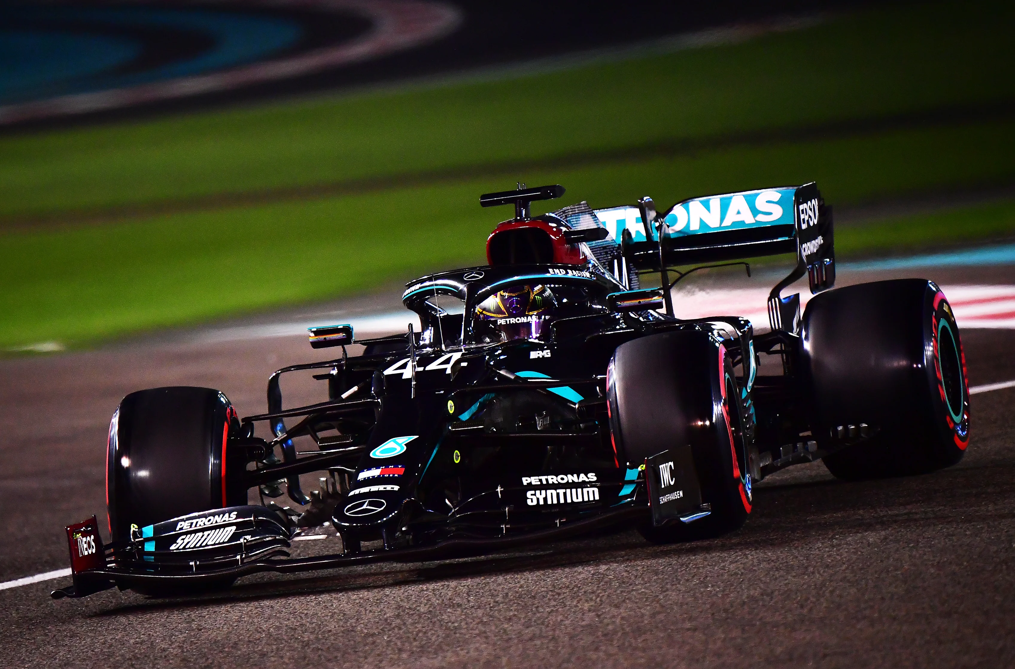 ABU DHABI, UNITED ARAB EMIRATES - DECEMBER 12: Lewis Hamilton of Great Britain driving the (44)