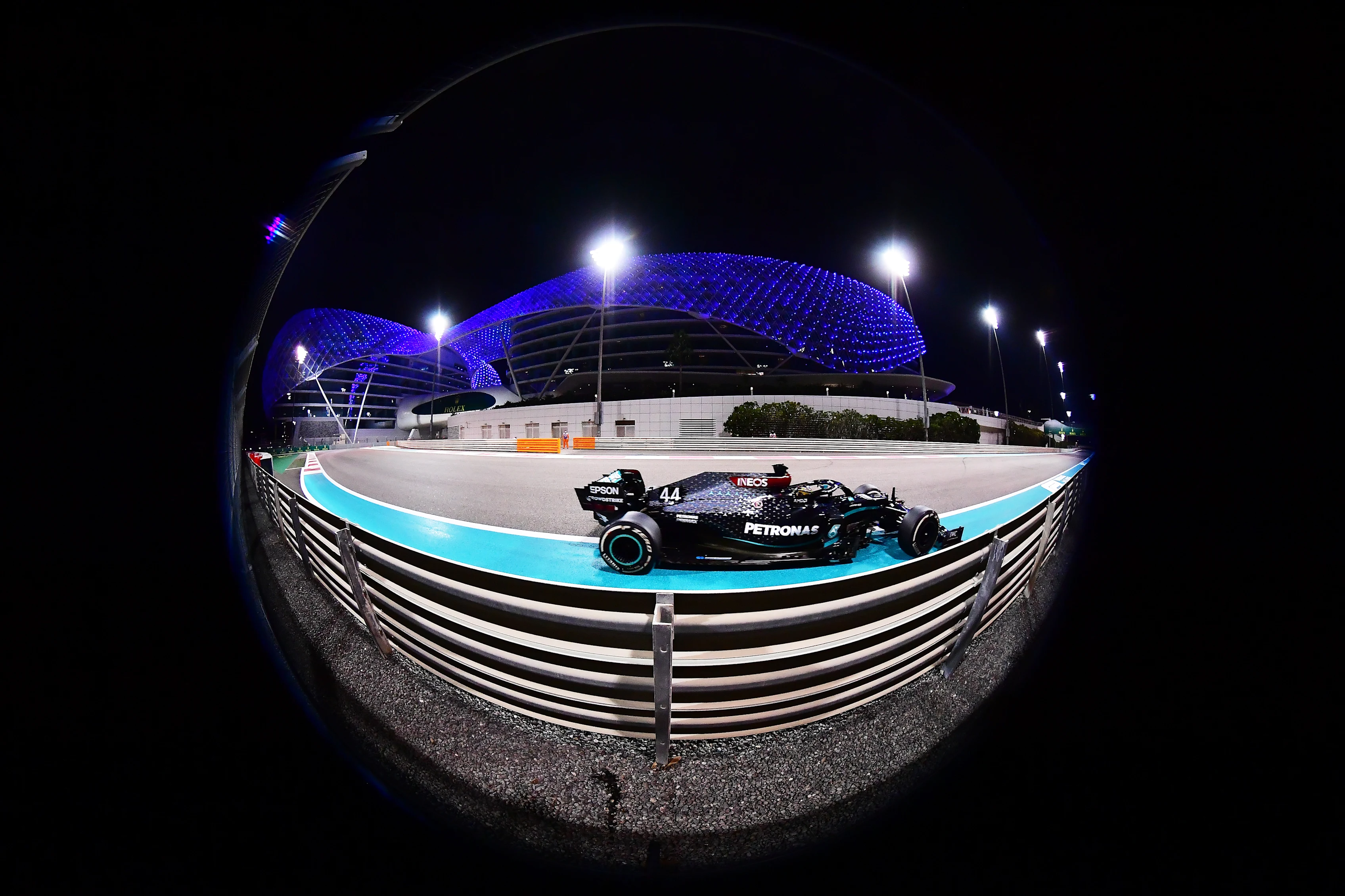 ABU DHABI, UNITED ARAB EMIRATES - DECEMBER 13: Lewis Hamilton of Great Britain driving the (44)