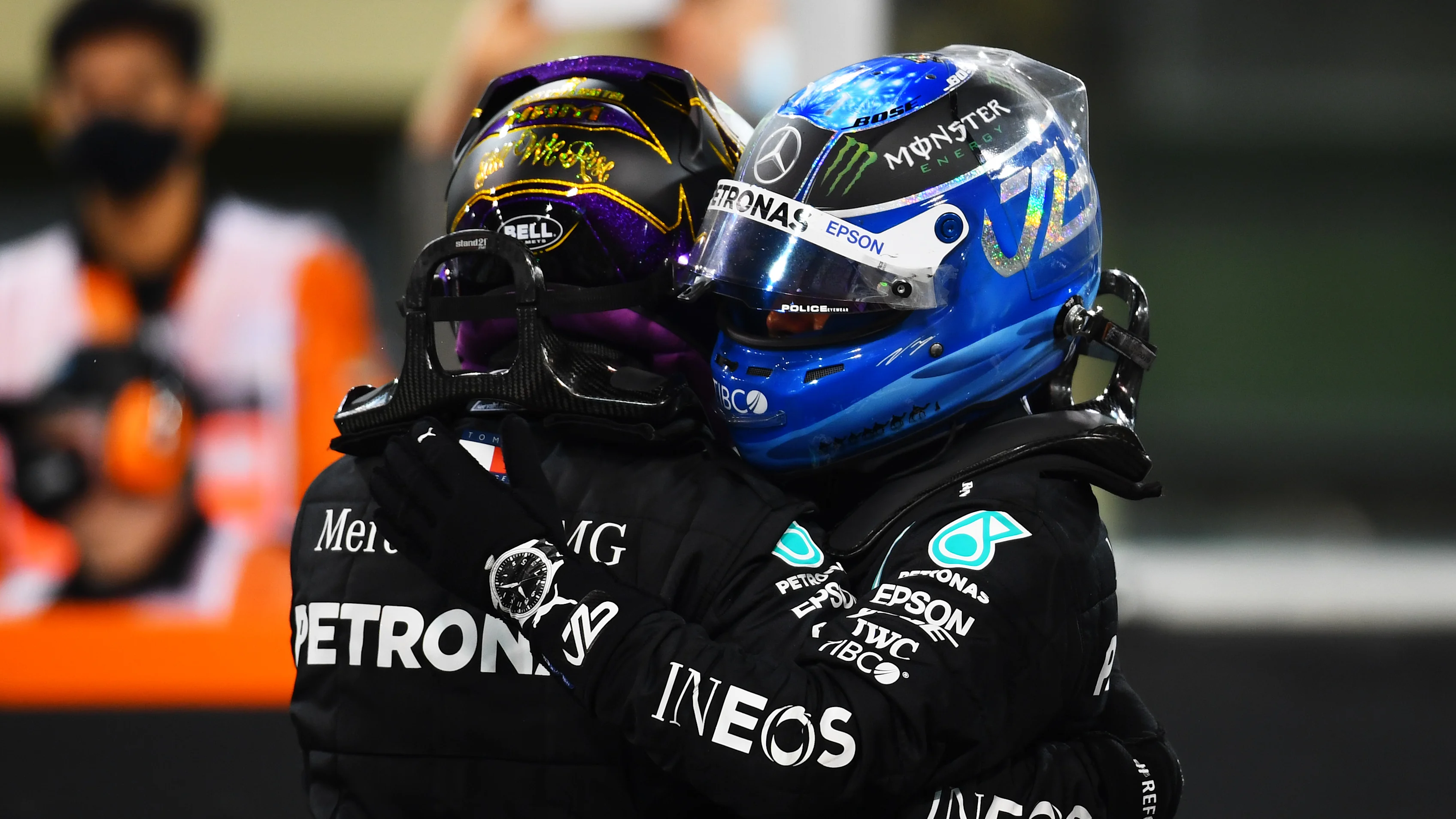 ABU DHABI, UNITED ARAB EMIRATES - DECEMBER 13: Second placed Valtteri Bottas of Finland and