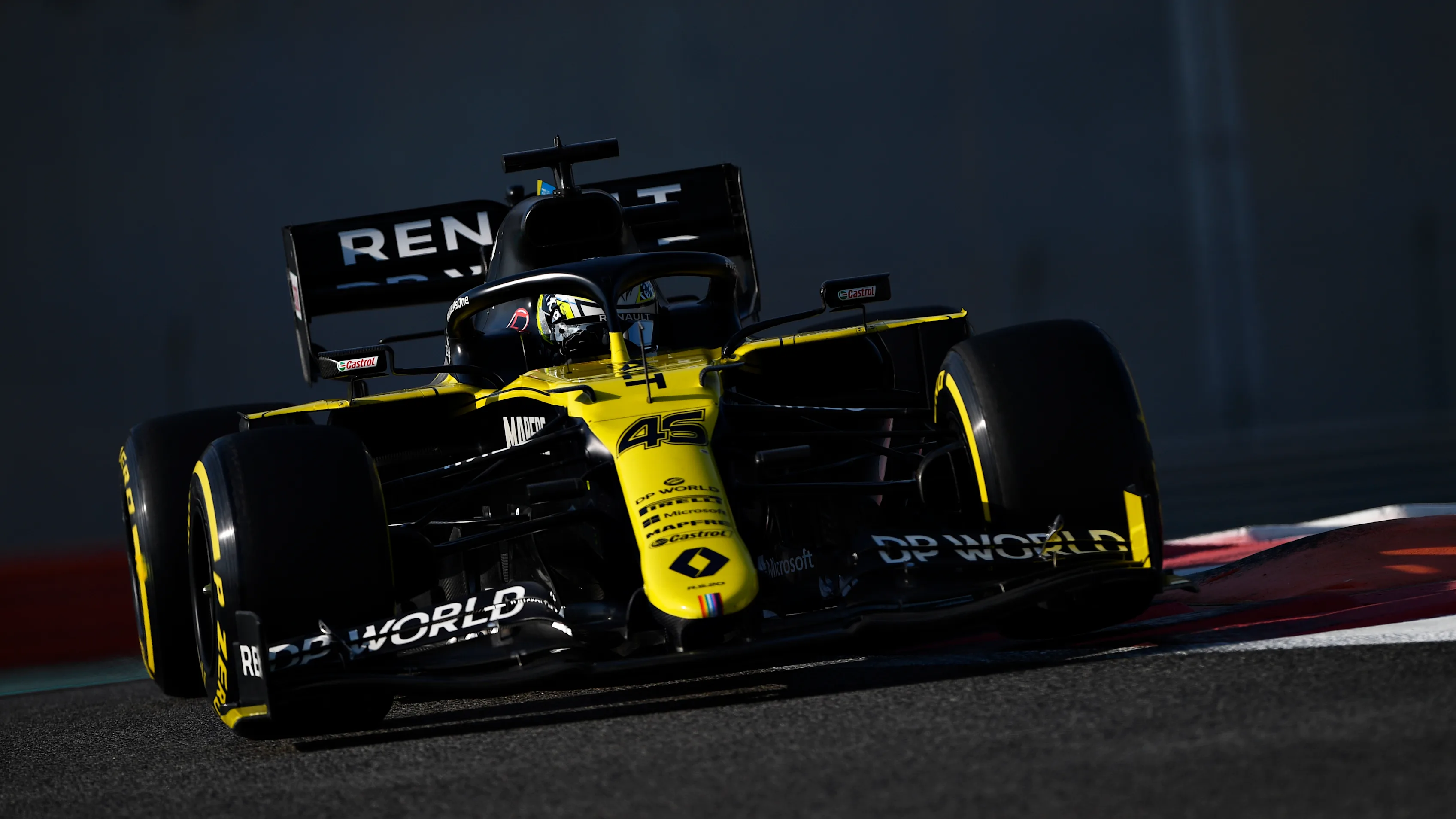 ABU DHABI, UNITED ARAB EMIRATES - DECEMBER 15: Guanyu Zhou of China driving the Renault Sport