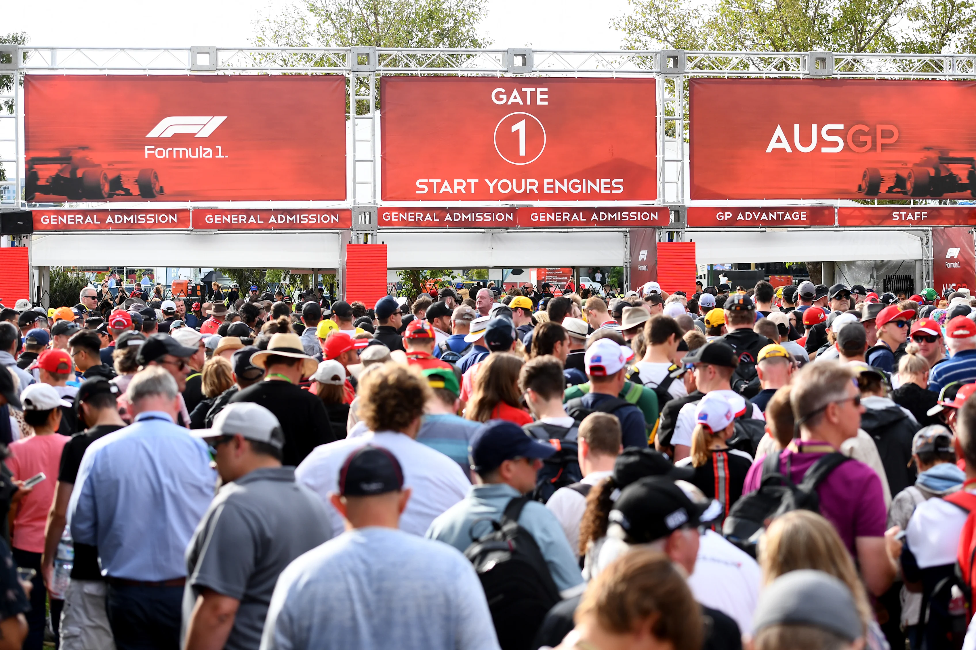 MELBOURNE, AUSTRALIA - MARCH 13: Fans wait outside of the gates before practice for the F1 Grand