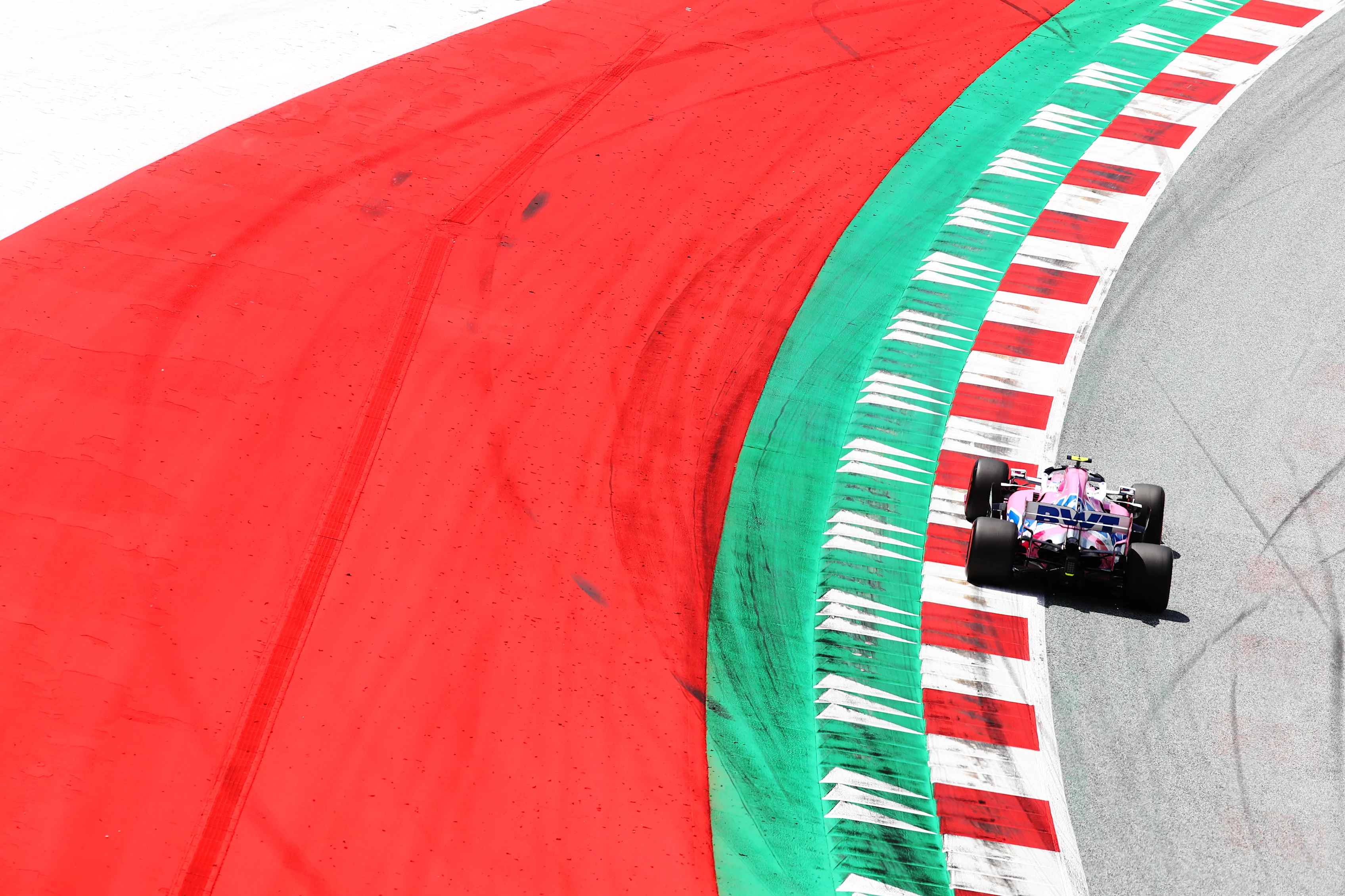 SPIELBERG, AUSTRIA - JULY 04: Lance Stroll of Canada driving the (18) Racing Point RP20 Mercedes on track during final practice for the Formula One Grand Prix of Austria at Red Bull Ring on July 04, 2020 in Spielberg, Austria. (Photo by Mark Thompson/Getty Images)