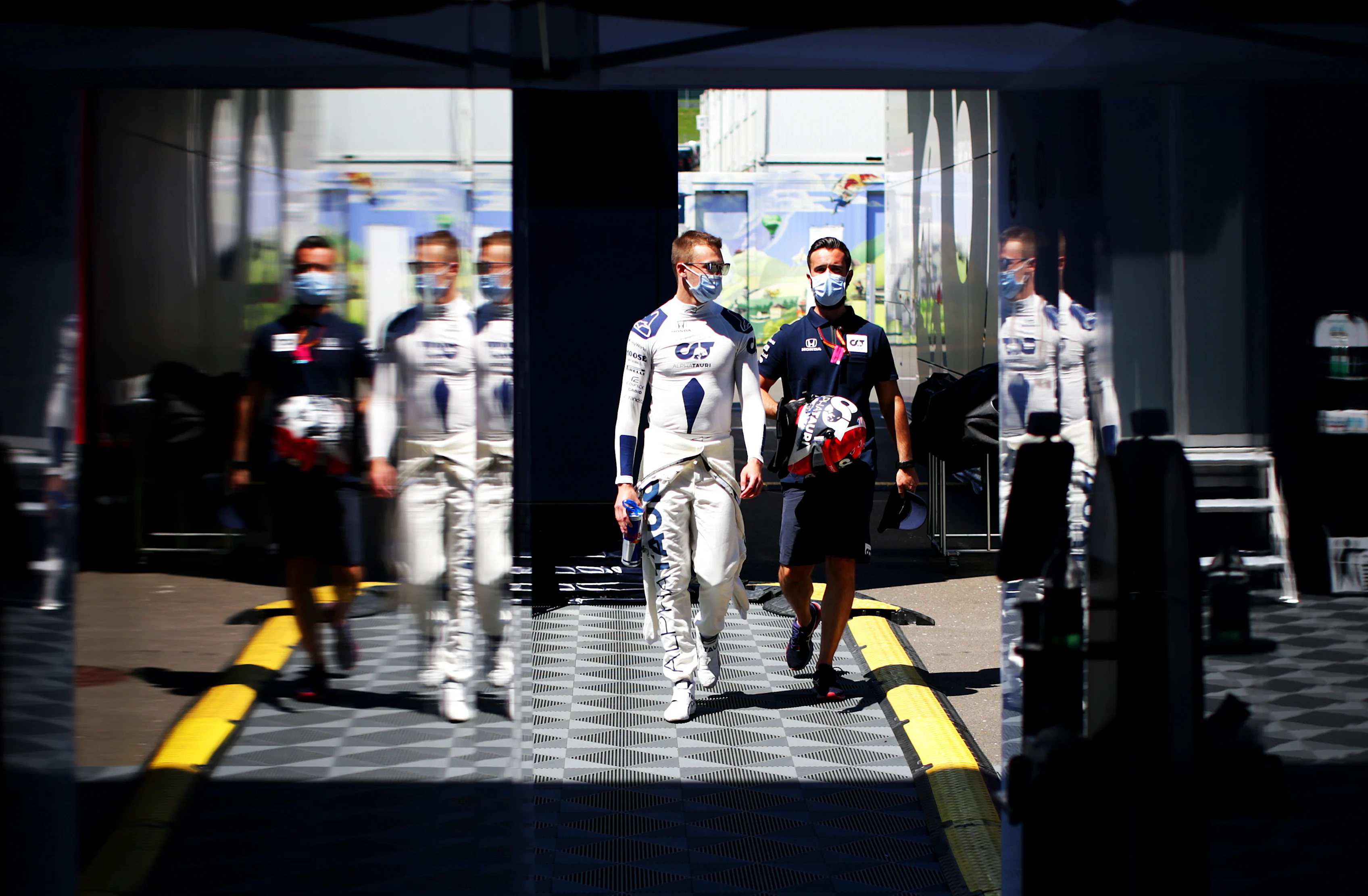 SPIELBERG, AUSTRIA - JULY 05: Daniil Kvyat of Russia and Scuderia AlphaTauri prepares to drive