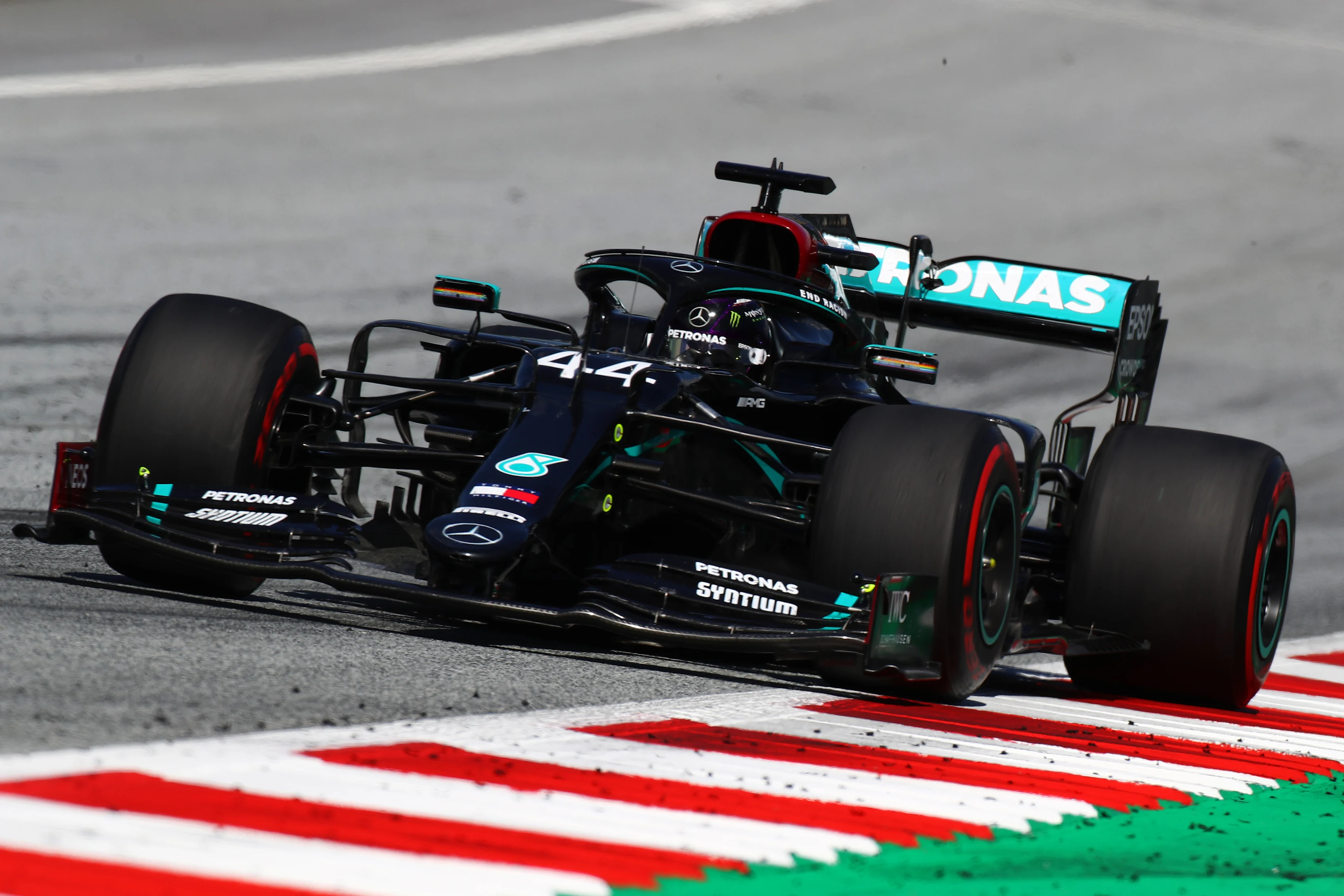 SPIELBERG, AUSTRIA - JULY 05: Lewis Hamilton of Great Britain driving the (44) Mercedes AMG