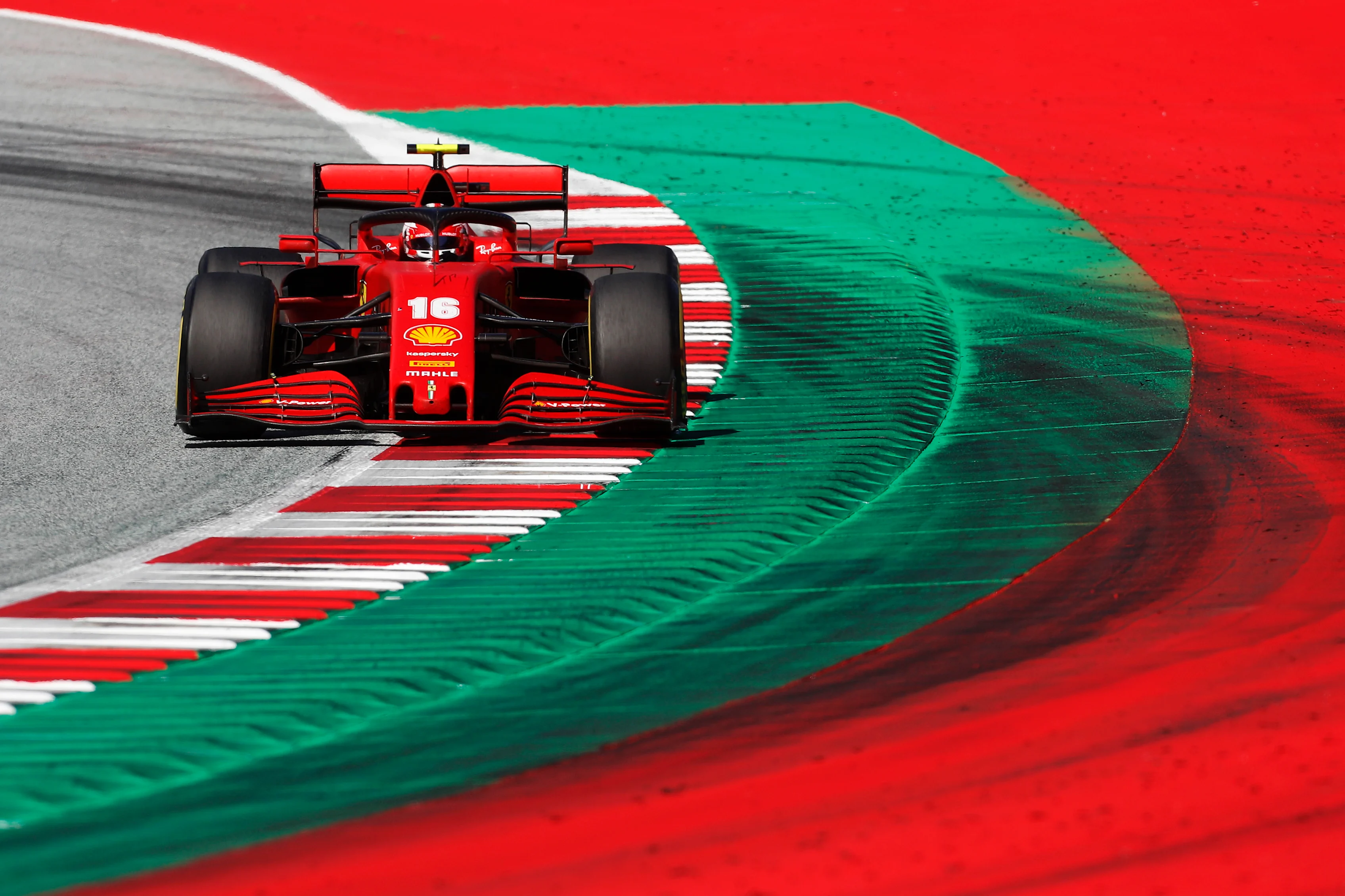 SPIELBERG, AUSTRIA - JULY 05: Charles Leclerc of Monaco driving the (16) Scuderia Ferrari SF1000 on
