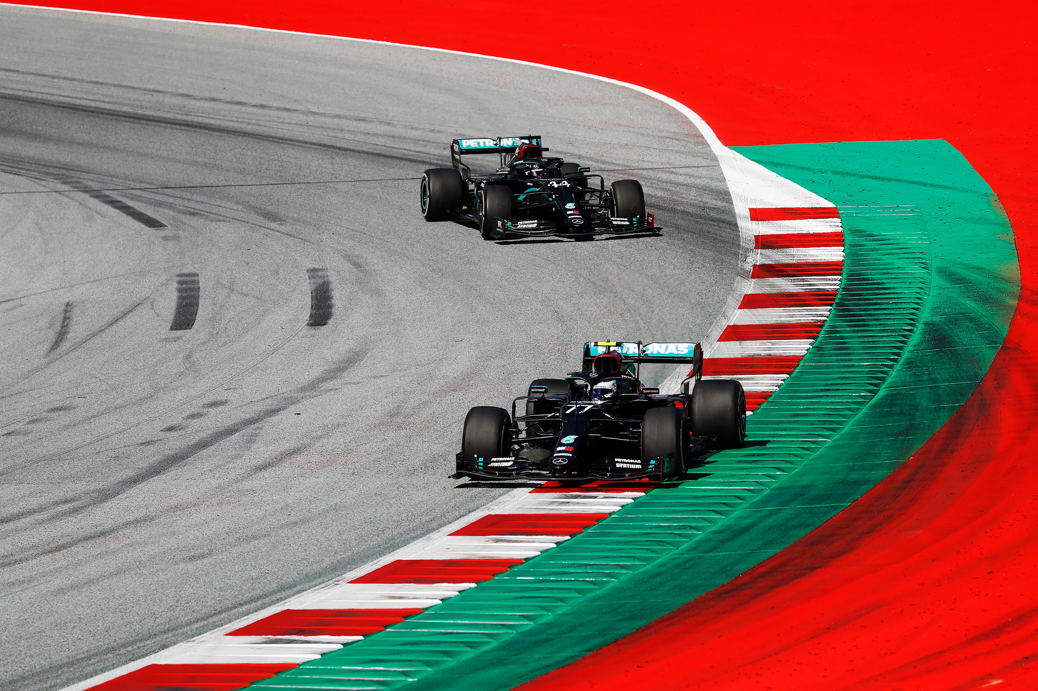 SPIELBERG, AUSTRIA - JULY 05: Valtteri Bottas of Finland driving the (77) Mercedes AMG Petronas F1