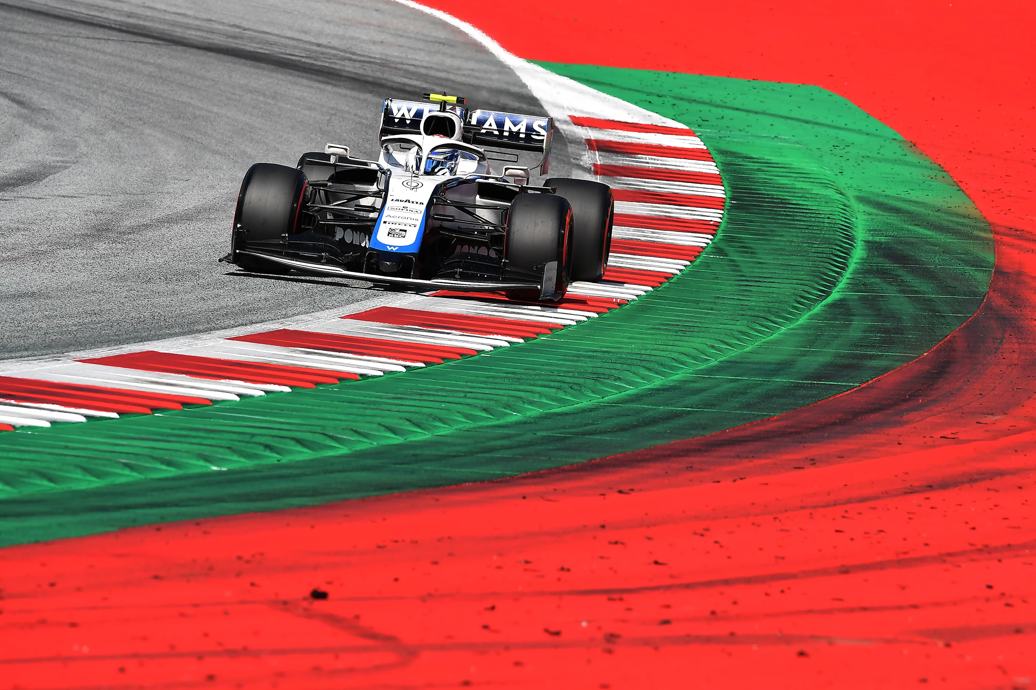 SPIELBERG, AUSTRIA - JULY 05:  Nicholas Latifi of Canada driving the (6) Williams Racing FW43