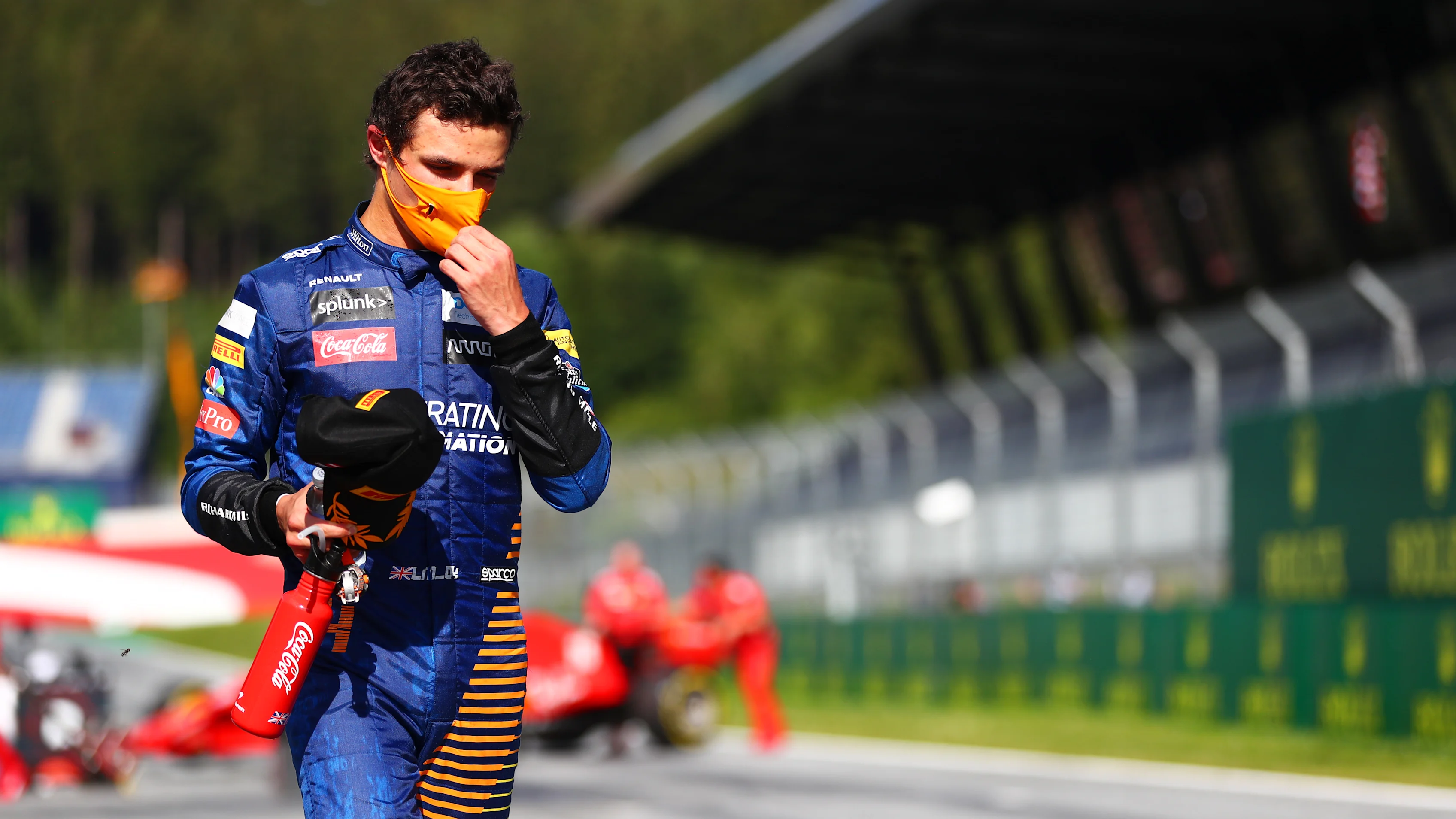 SPIELBERG, AUSTRIA - JULY 05: Lando Norris of Great Britain driving the (4) McLaren F1 Team MCL35