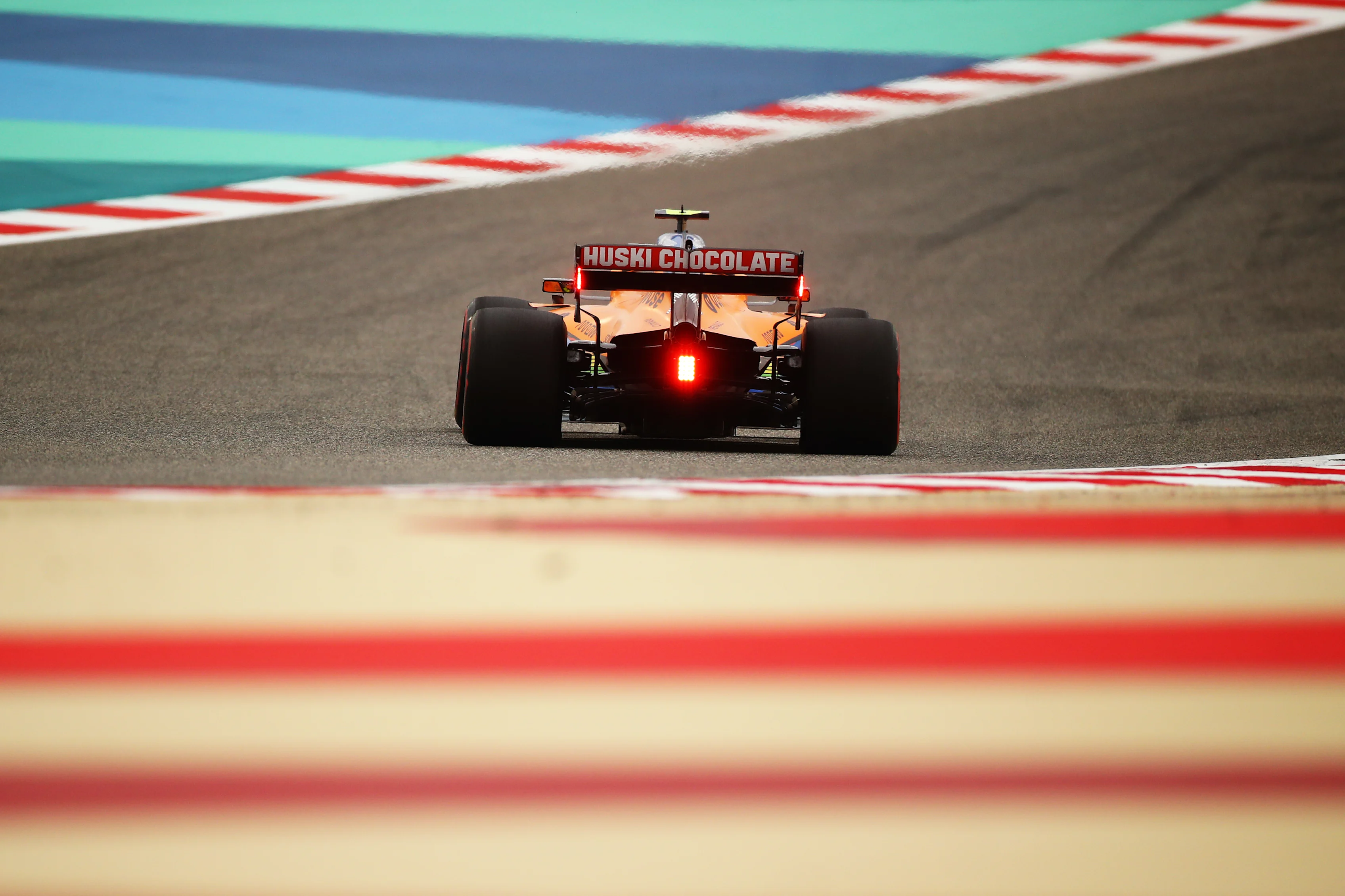 BAHRAIN, BAHRAIN - NOVEMBER 27: Lando Norris of Great Britain driving the (4) McLaren F1 Team MCL35 Renault on track during practice ahead of the F1 Grand Prix of Bahrain at Bahrain International Circuit on November 27, 2020 in Bahrain, Bahrain. (Photo by Bryn Lennon/Getty Images)