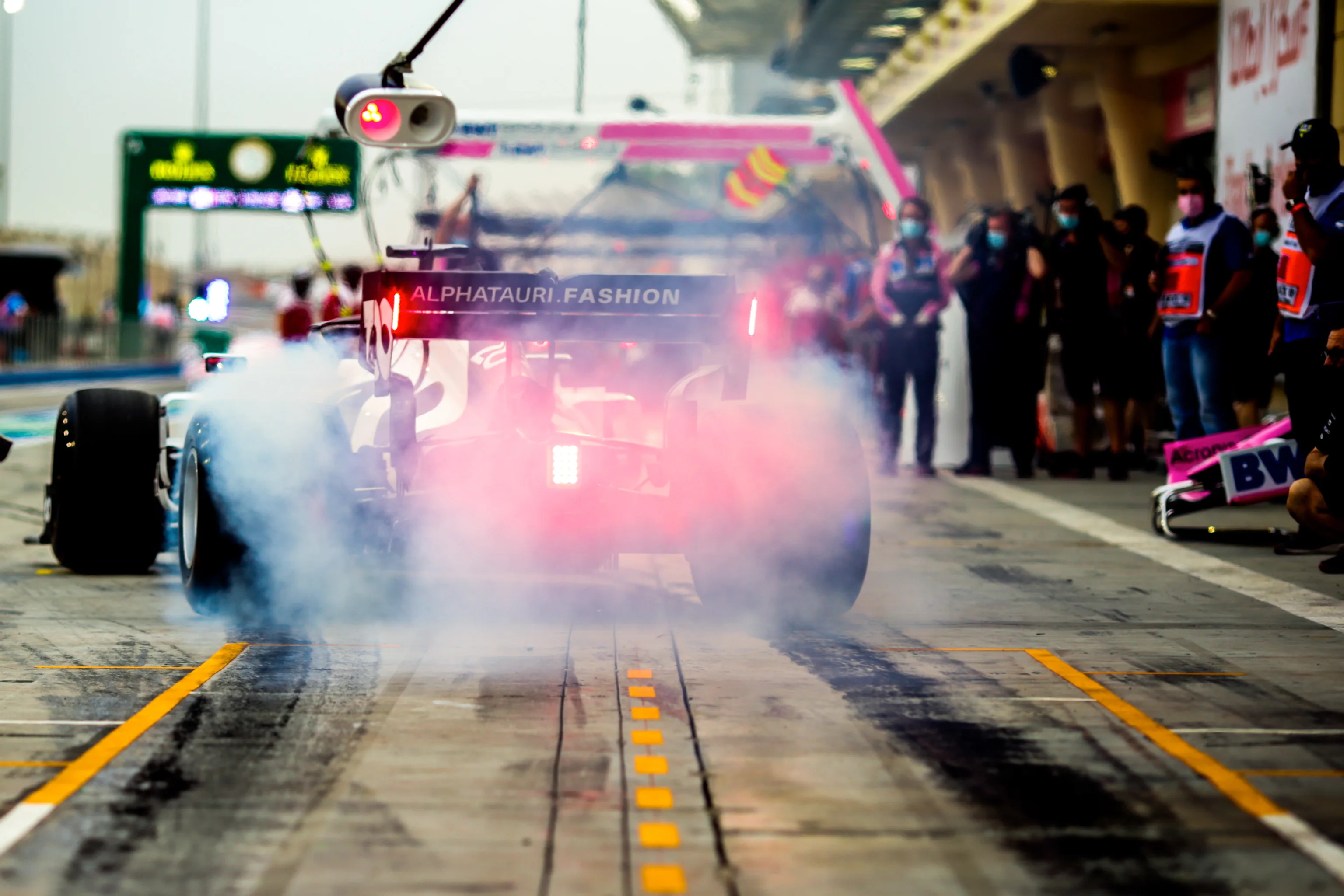 BAHRAIN, BAHRAIN - NOVEMBER 27: Daniil Kvyat of Scuderia AlphaTauri and Russia  during practice