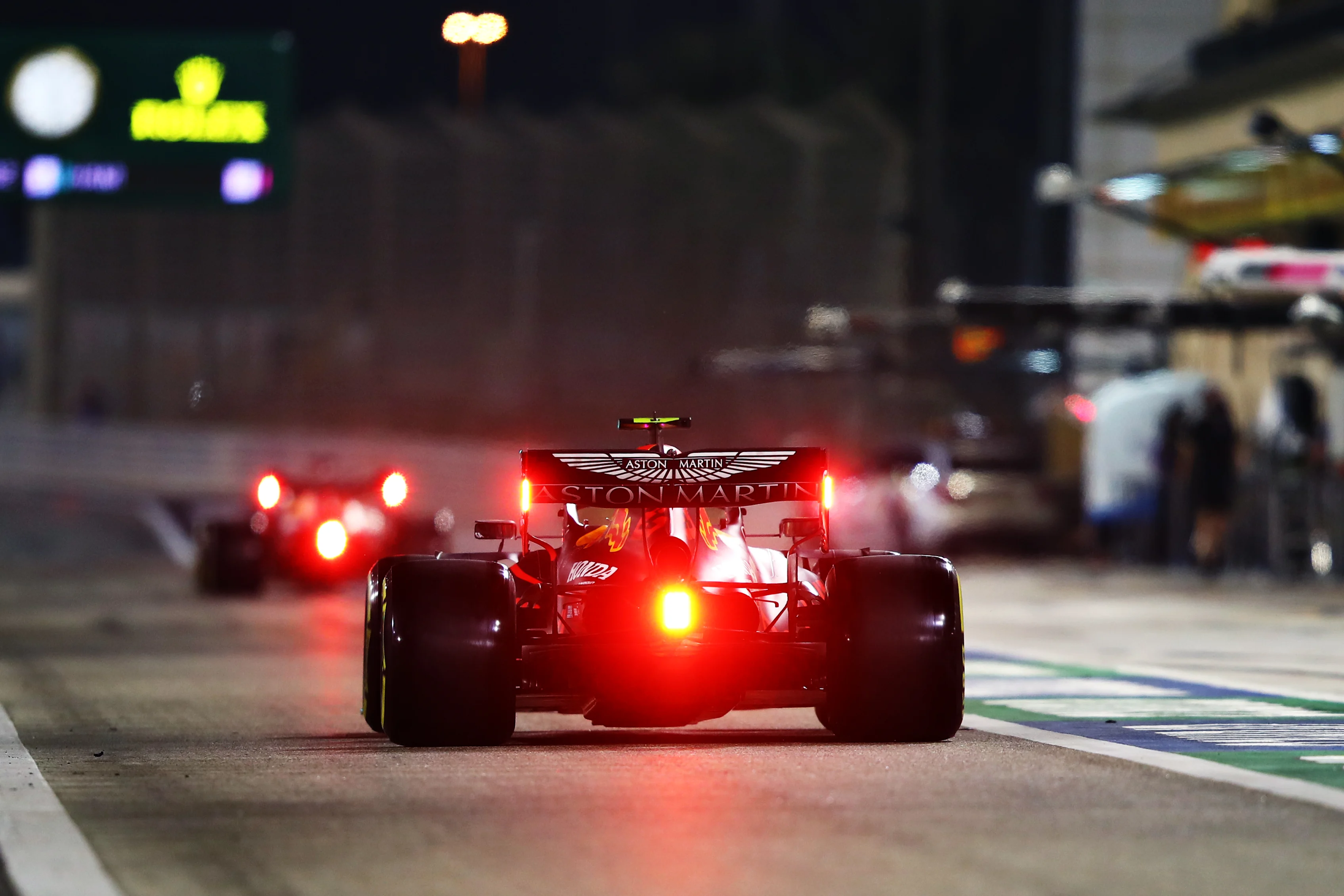 BAHRAIN, BAHRAIN - NOVEMBER 28: Alexander Albon of Thailand driving the (23) Aston Martin Red Bull