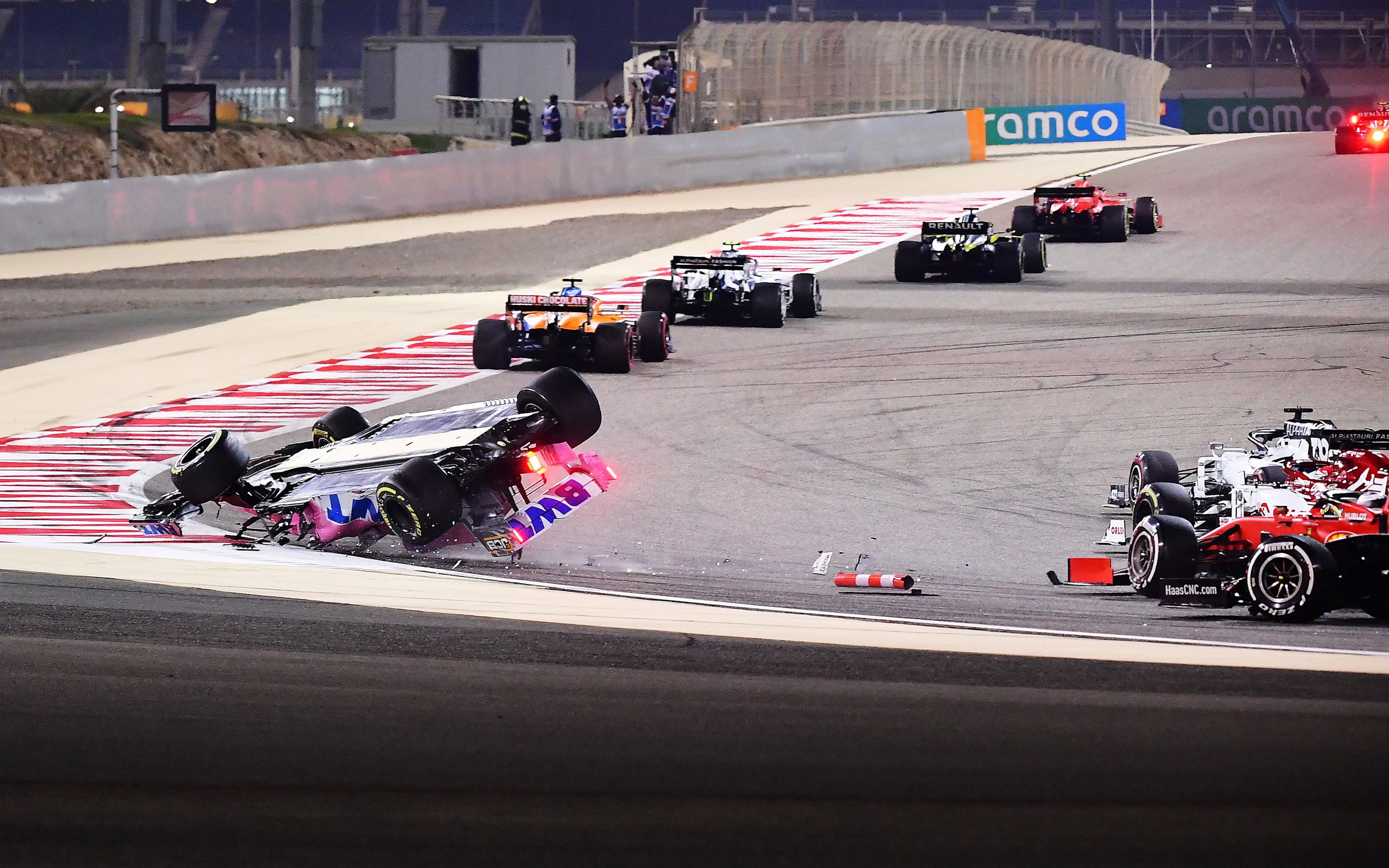 BAHRAIN, BAHRAIN - NOVEMBER 29: Lance Stroll of Canada driving the (18) Racing Point RP20 Mercedes