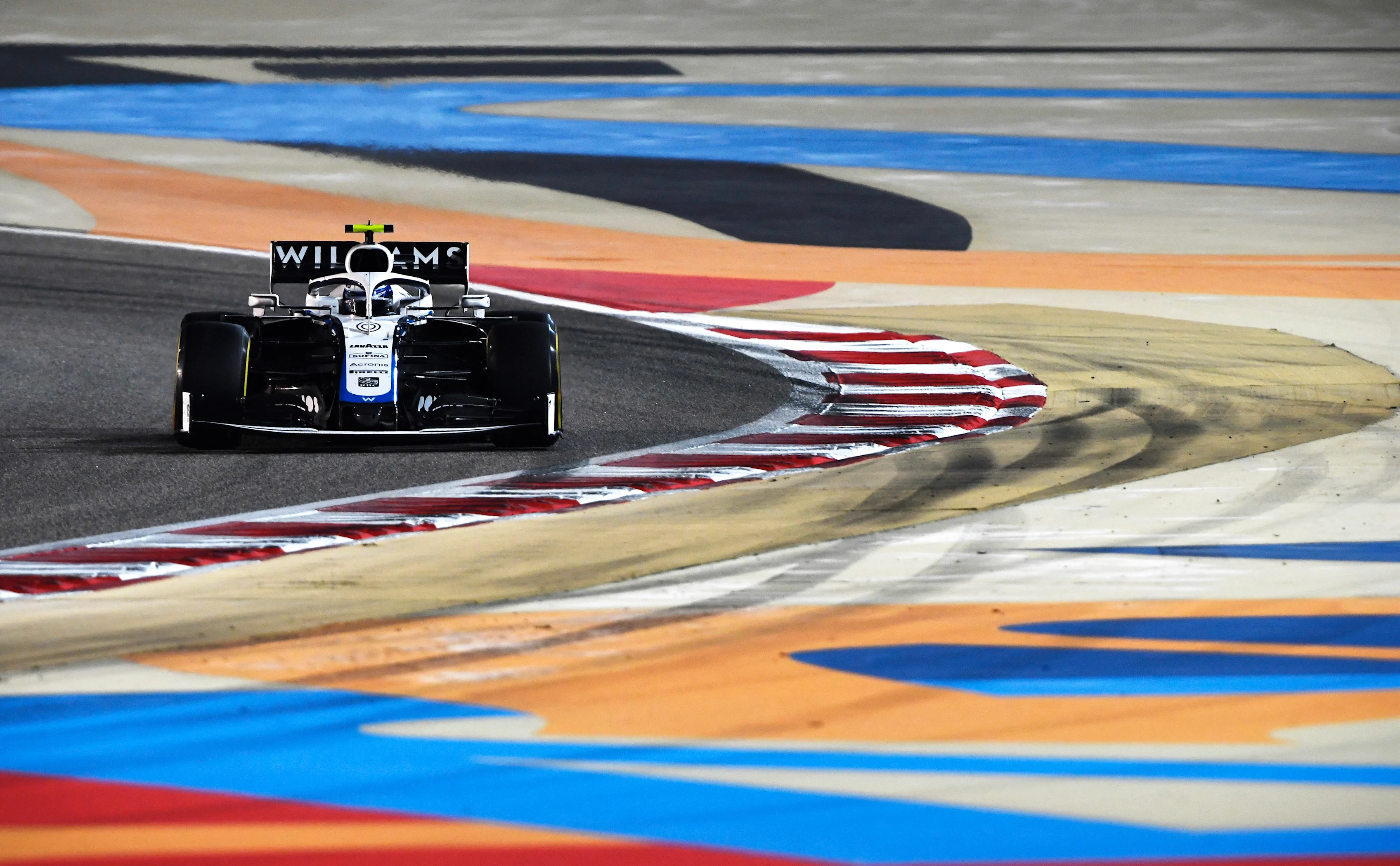 BAHRAIN, BAHRAIN - NOVEMBER 29: Nicholas Latifi of Canada driving the (6) Williams Racing FW43 Mercedes on track during the F1 Grand Prix of Bahrain at Bahrain International Circuit on November 29, 2020 in Bahrain, Bahrain. (Photo by Rudy Carezzevoli/Getty Images)
