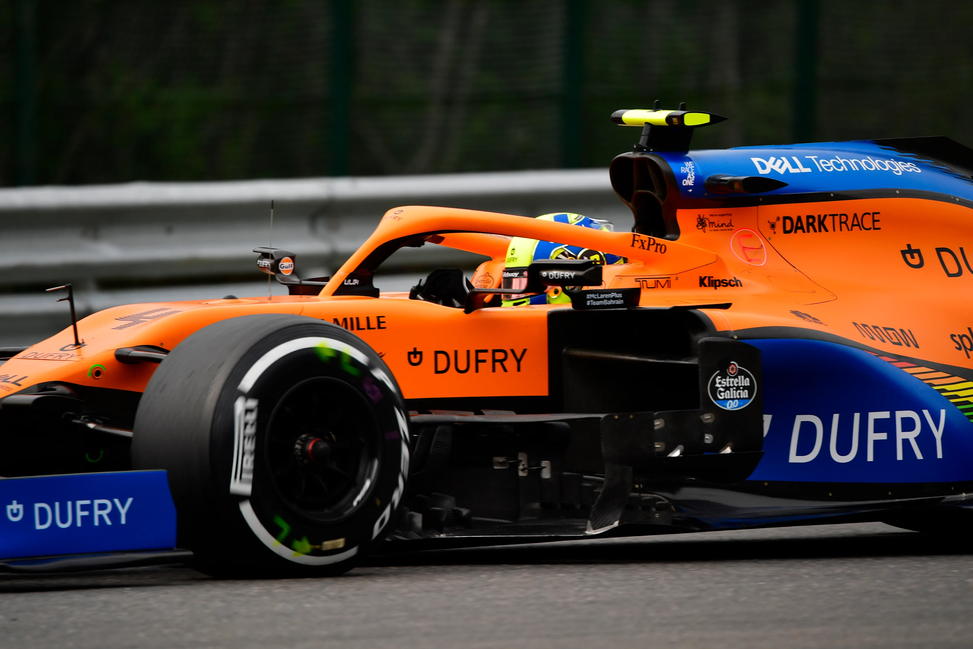 SPA, BELGIUM - AUGUST 28: Lando Norris of Great Britain driving the (4) McLaren F1 Team MCL35 Renault on track during practice for the F1 Grand Prix of Belgium at Circuit de Spa-Francorchamps on August 28, 2020 in Spa, Belgium. (Photo by John Thuys/Pool via Getty Images)