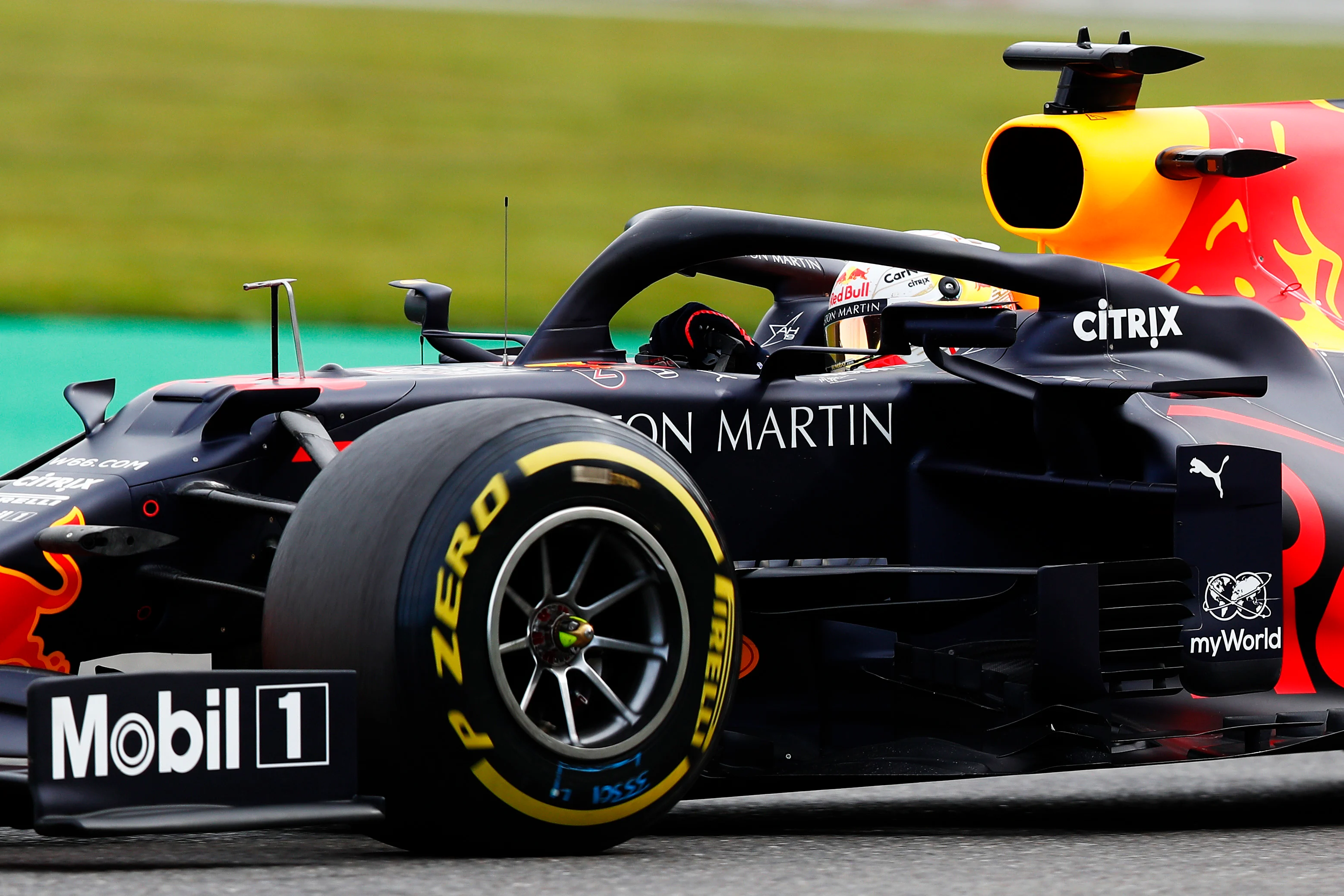 SPA, BELGIUM - AUGUST 28: Max Verstappen of the Netherlands driving the (33) Aston Martin Red Bull