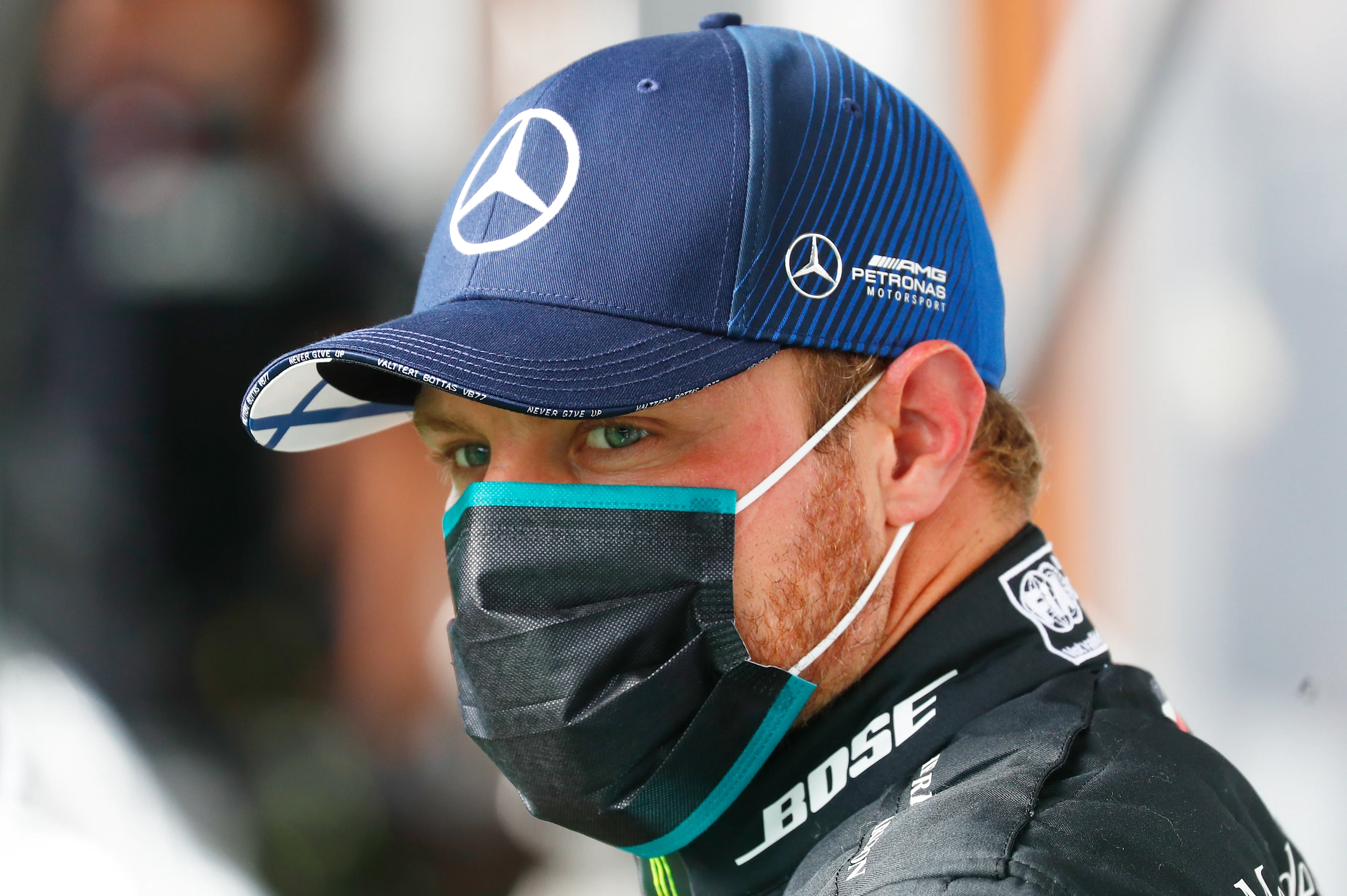 SPA, BELGIUM - AUGUST 29: Second placed qualifier Valtteri Bottas of Finland and Mercedes GP looks