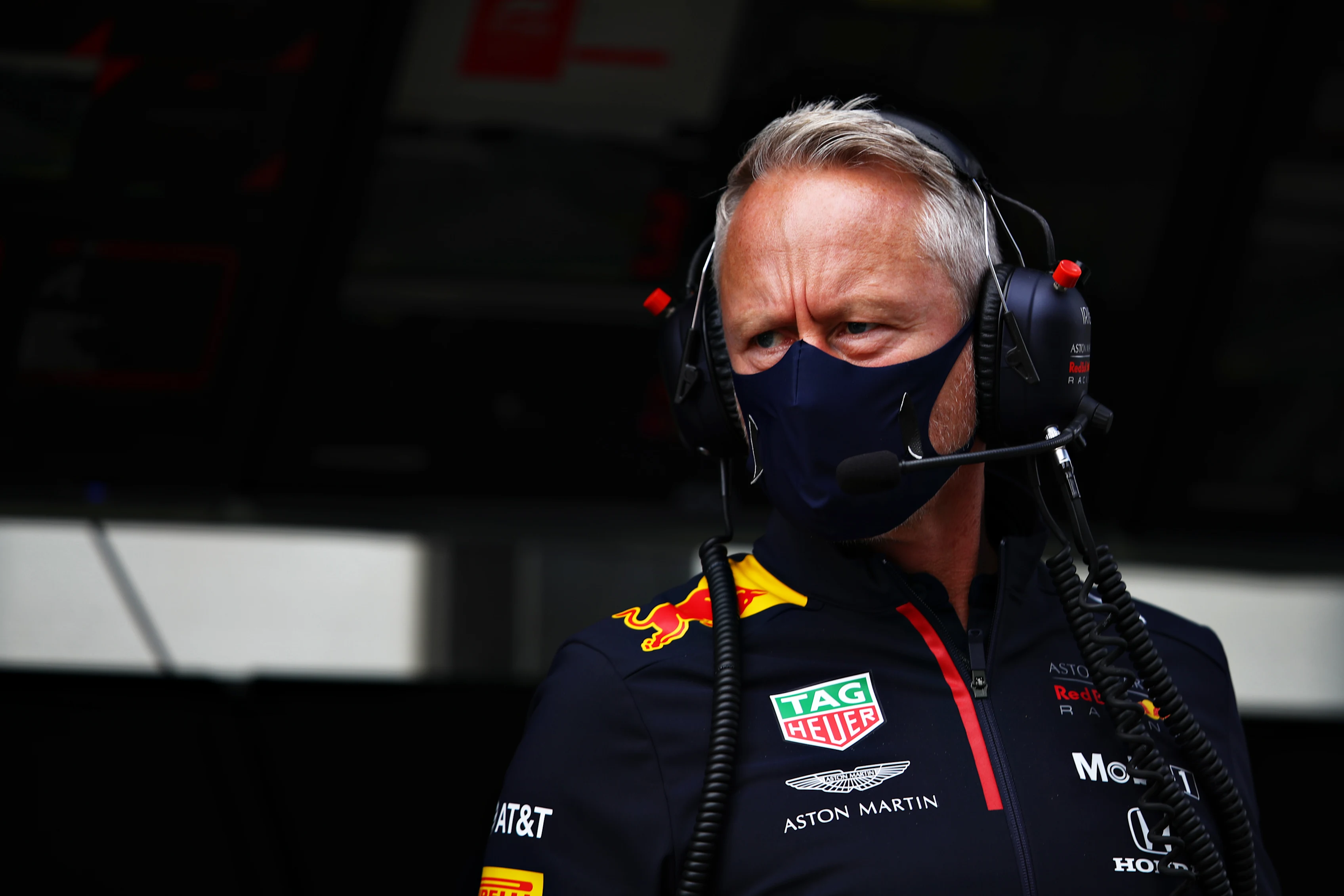 SPA, BELGIUM - AUGUST 30: Red Bull Racing Team Manager Jonathan Wheatley looks on from the pitwall