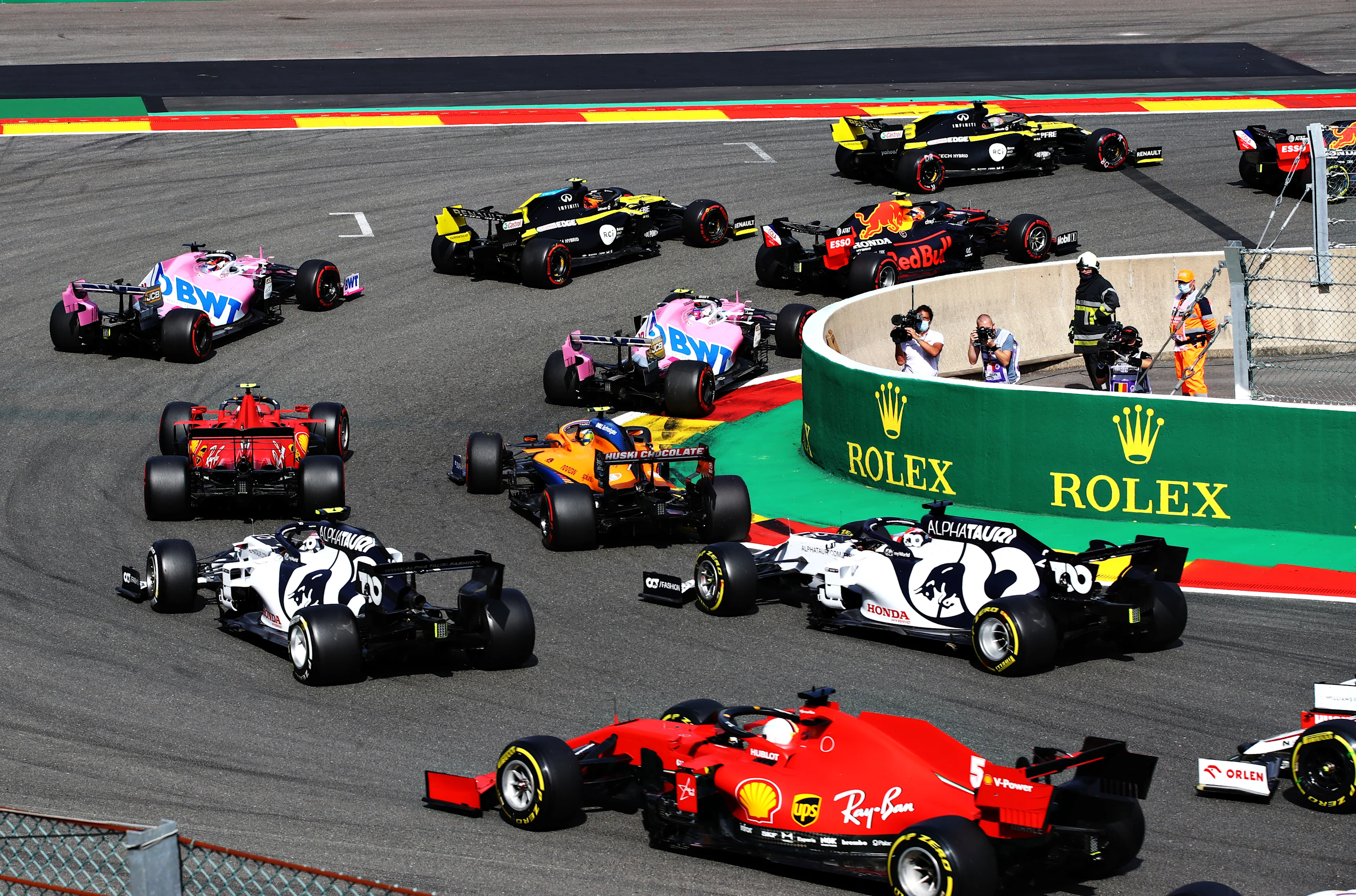 SPA, BELGIUM - AUGUST 30: Daniil Kvyat of Russia driving the (26) Scuderia AlphaTauri AT01 Honda