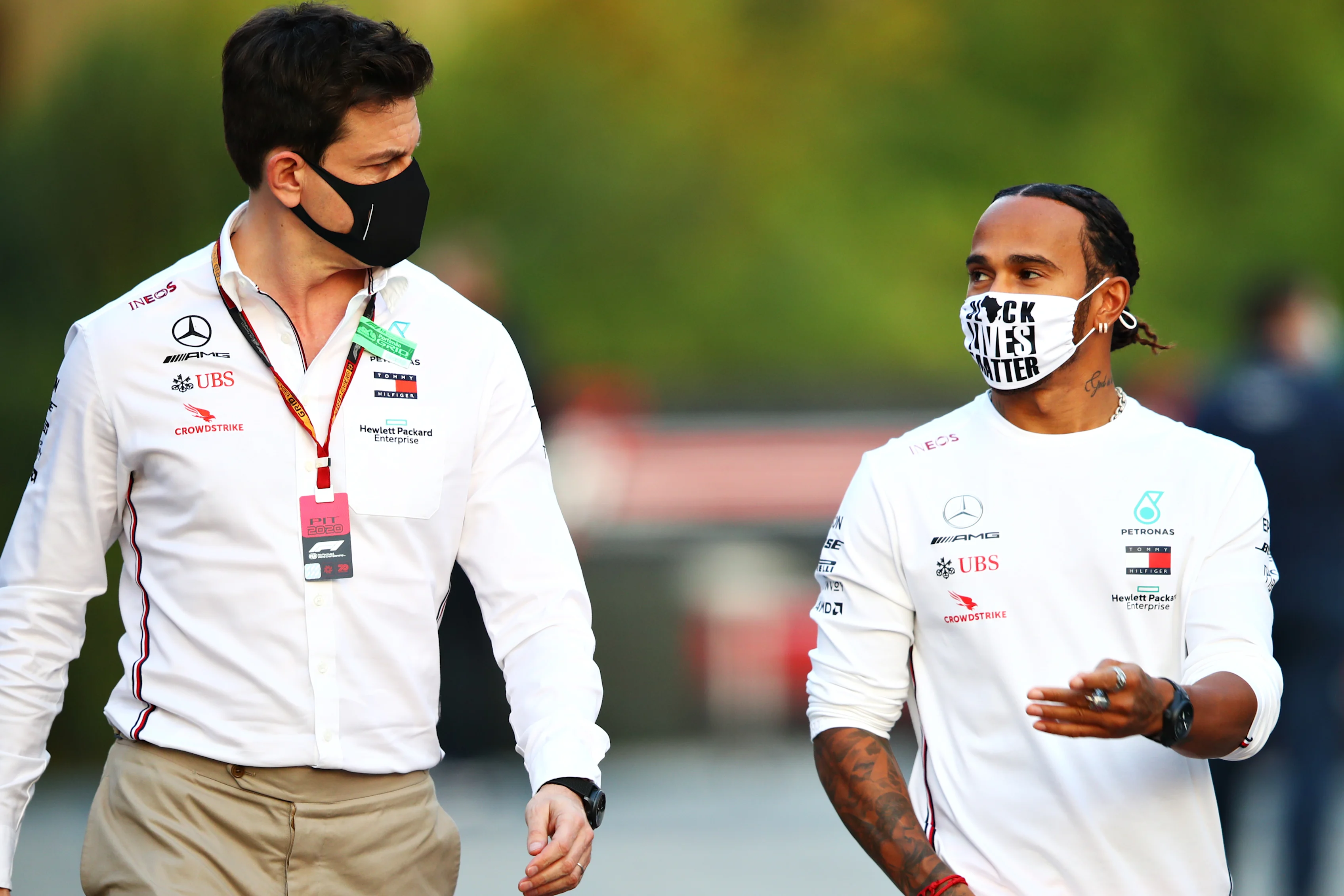 IMOLA, ITALY - OCTOBER 30: Lewis Hamilton of Great Britain and Mercedes GP and Mercedes GP