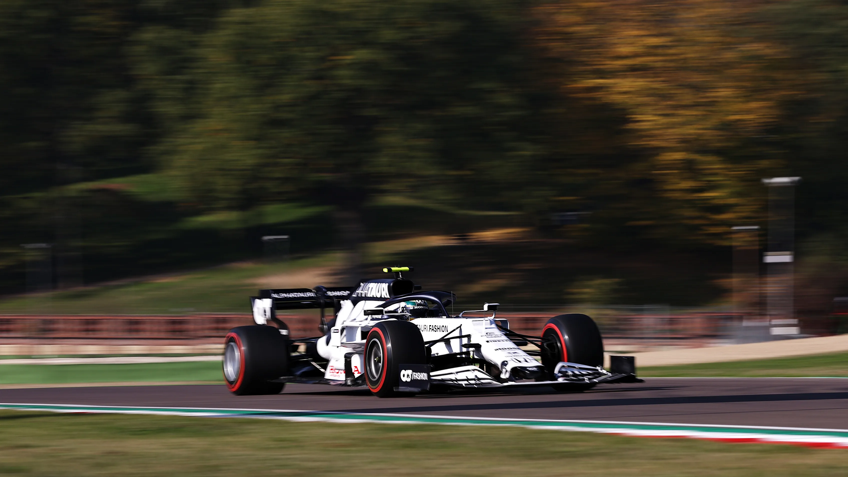 IMOLA, ITALY - OCTOBER 31: Pierre Gasly of France driving the (10) Scuderia AlphaTauri AT01 Honda