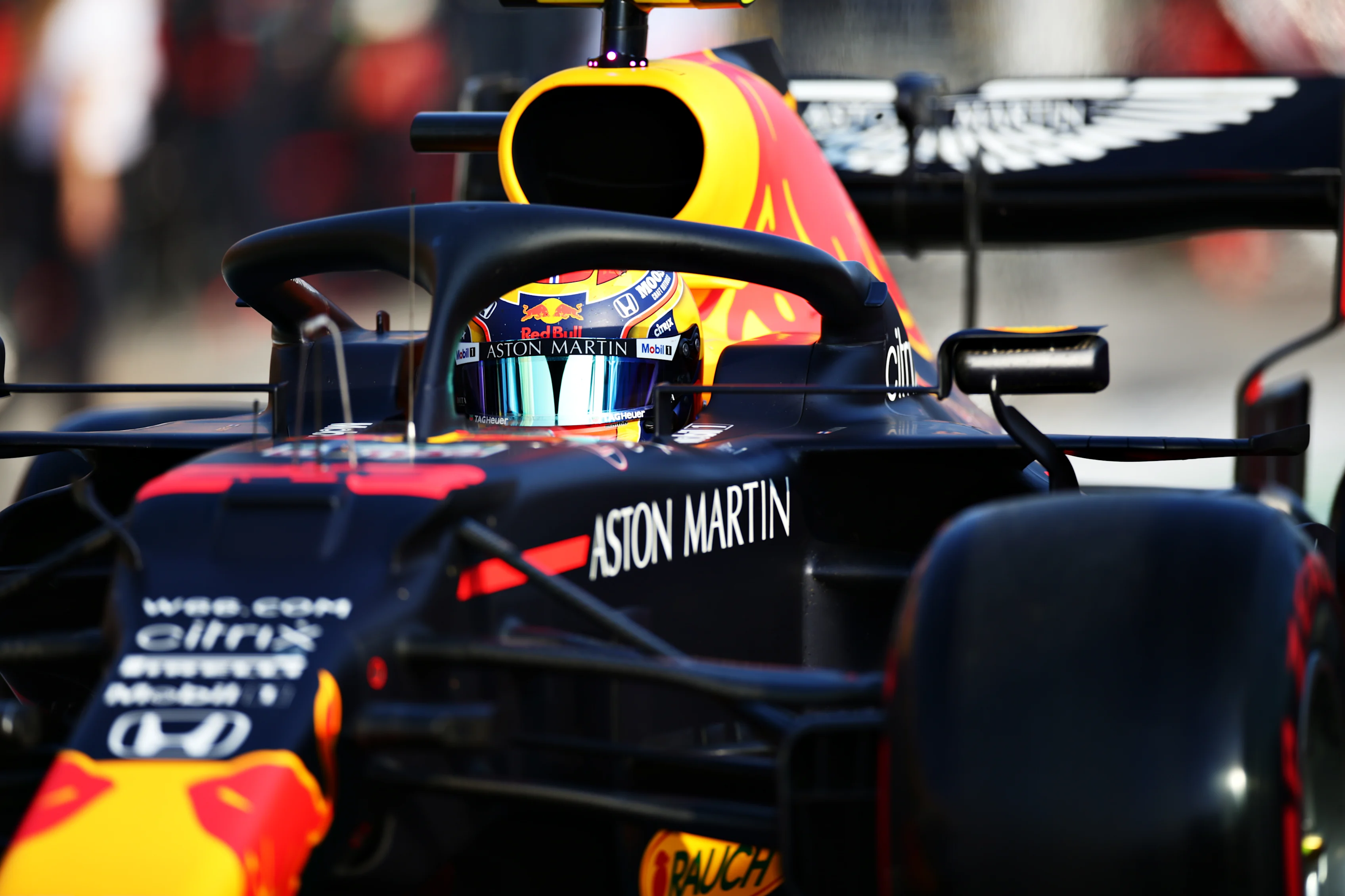 IMOLA, ITALY - OCTOBER 31: Alexander Albon of Thailand driving the (23) Aston Martin Red Bull