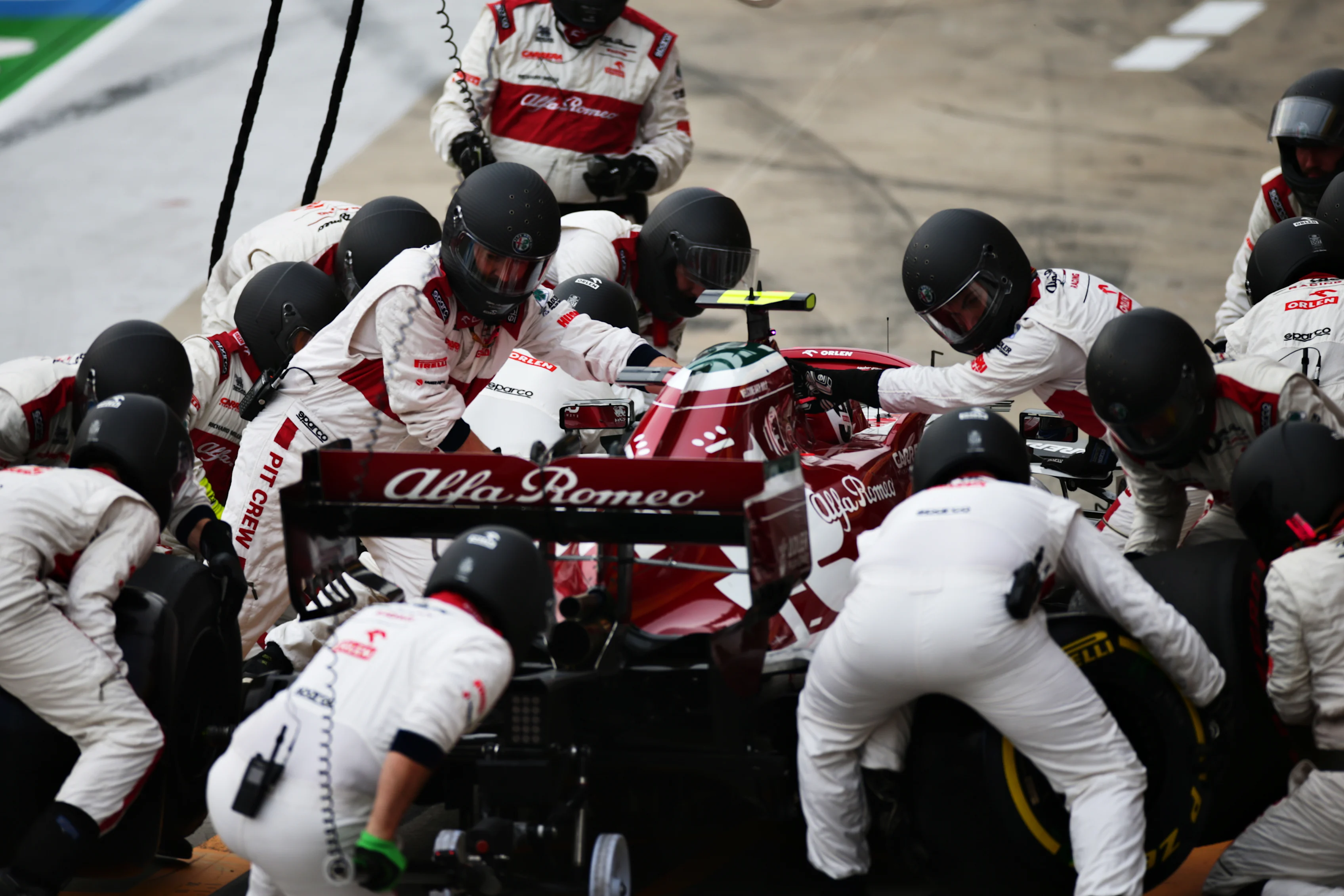 IMOLA, ITALY - NOVEMBER 01: Antonio Giovinazzi of Italy driving the (99) Alfa Romeo Racing C39