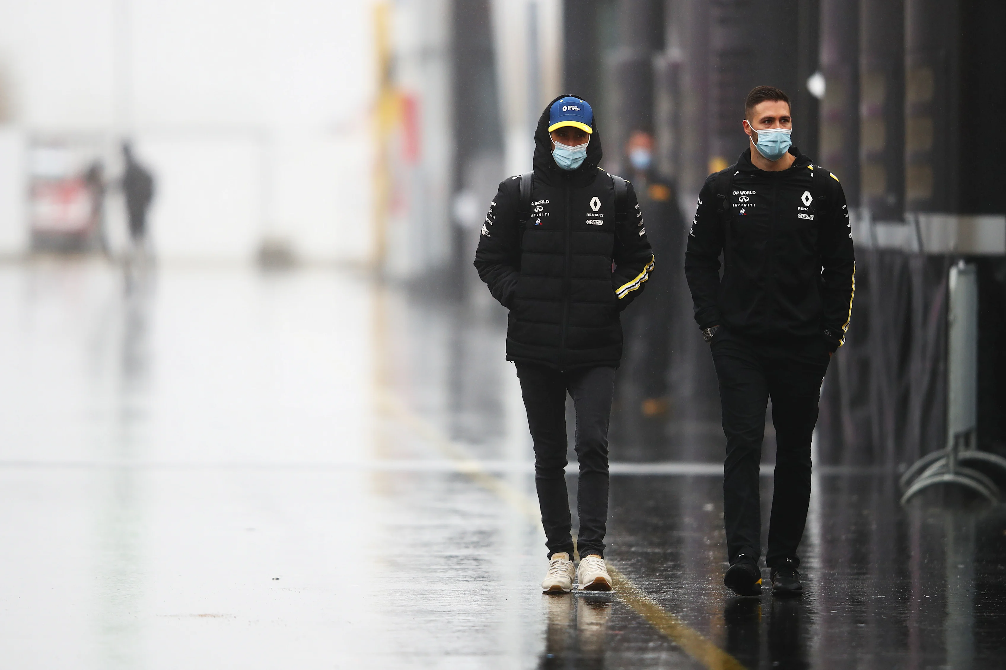 NUERBURG, GERMANY - OCTOBER 09: Daniel Ricciardo of Australia and Renault Sport F1 walks in the Paddock before practice ahead of the F1 Eifel Grand Prix at Nuerburgring on October 09, 2020 in Nuerburg, Germany. (Photo by Mark Thompson/Getty Images)