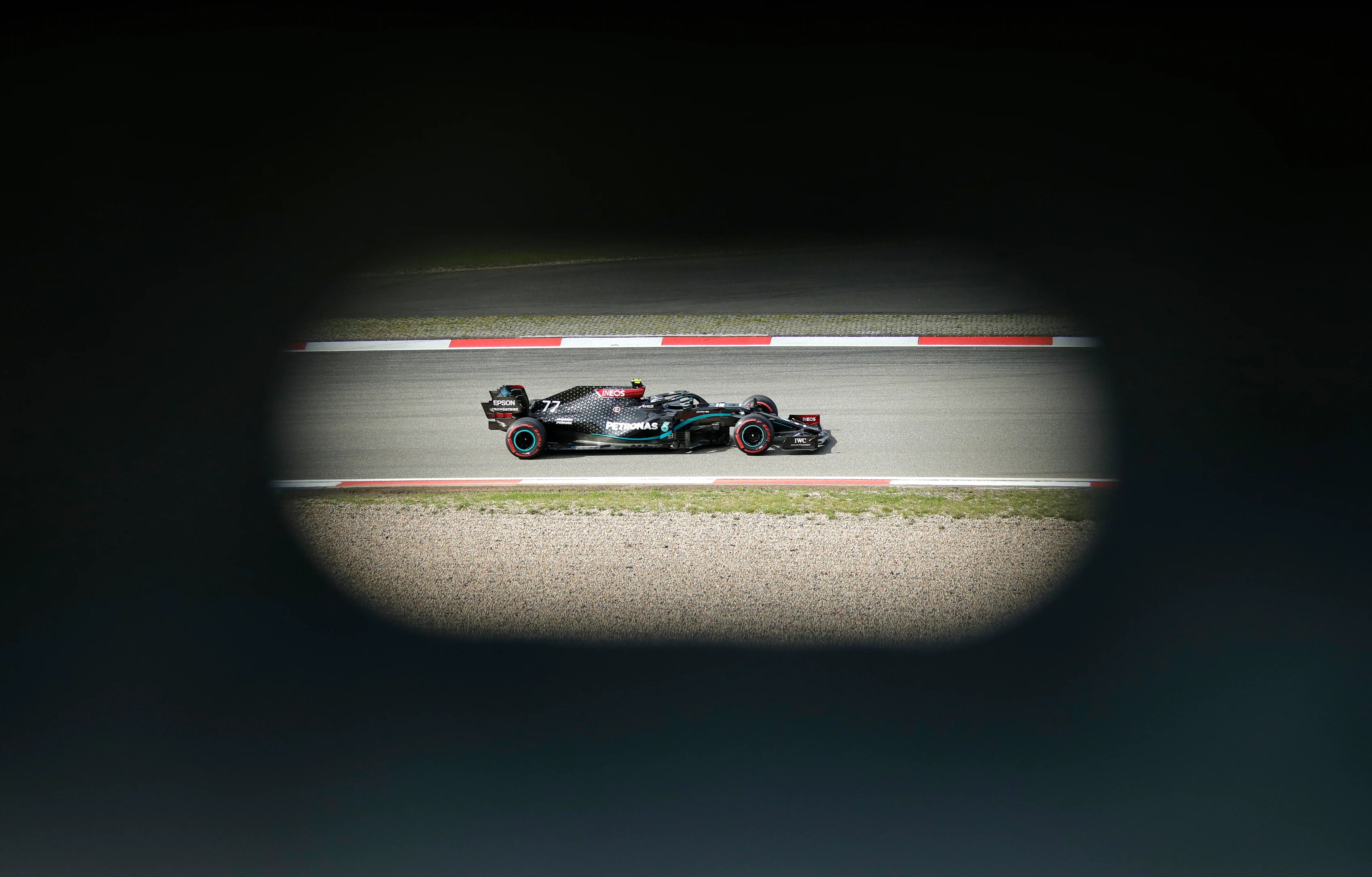 NUERBURG, GERMANY - OCTOBER 10: Valtteri Bottas of Finland driving the (77) Mercedes AMG Petronas