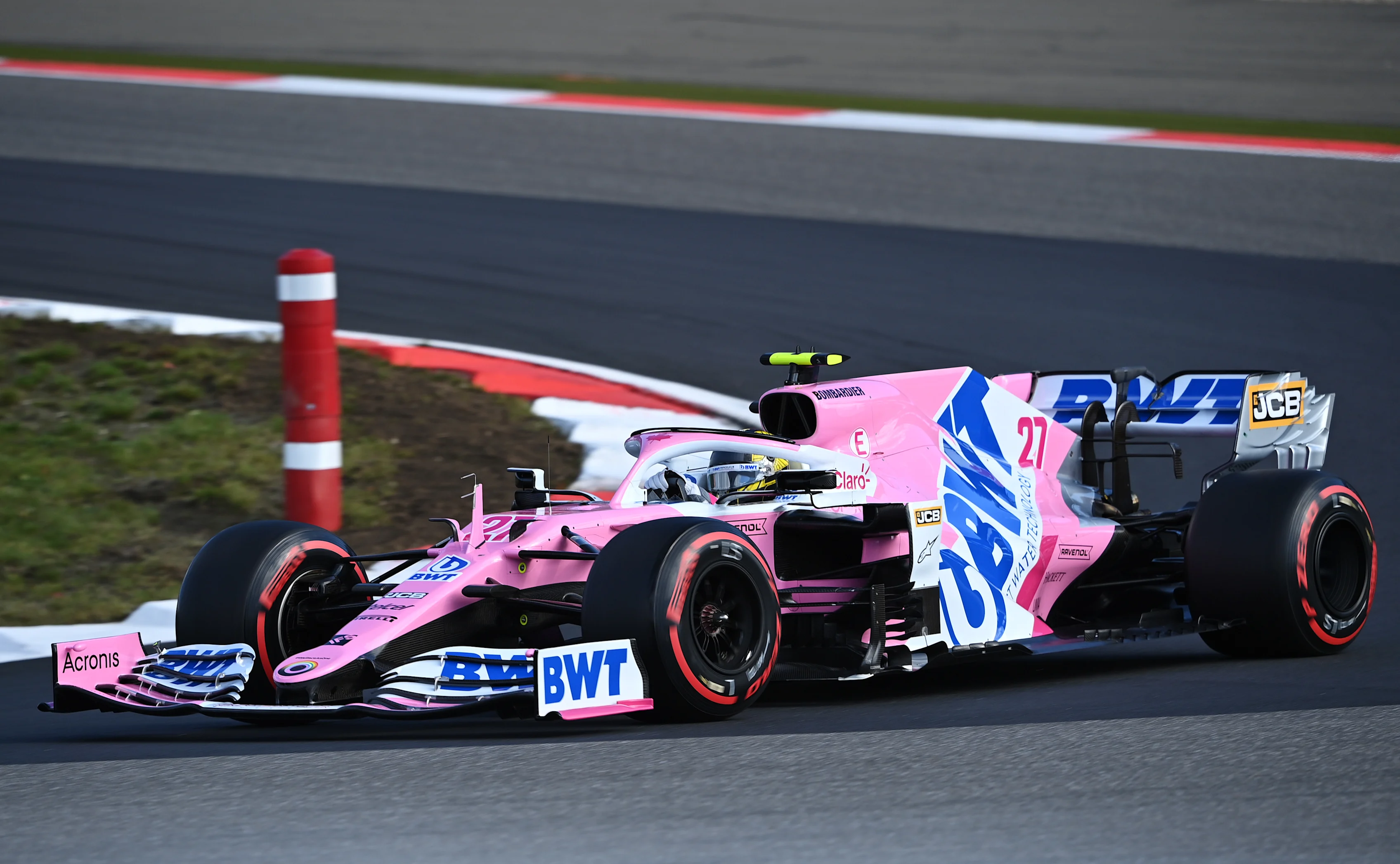 NUERBURG, GERMANY - OCTOBER 10: Nico Hulkenberg of Germany driving the (27) Racing Point RP20