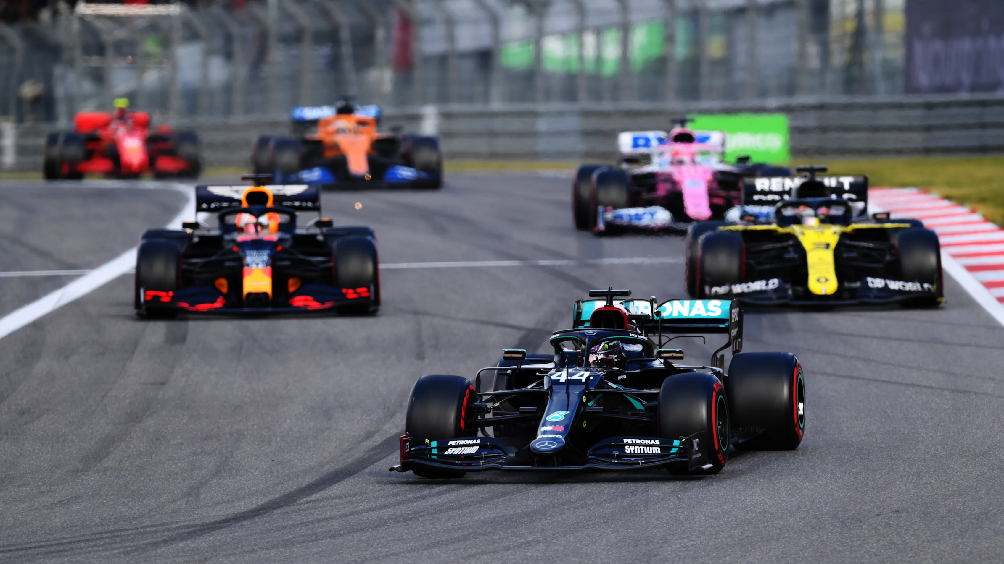 NUERBURG, GERMANY - OCTOBER 11: Lewis Hamilton of Great Britain driving the (44) Mercedes AMG