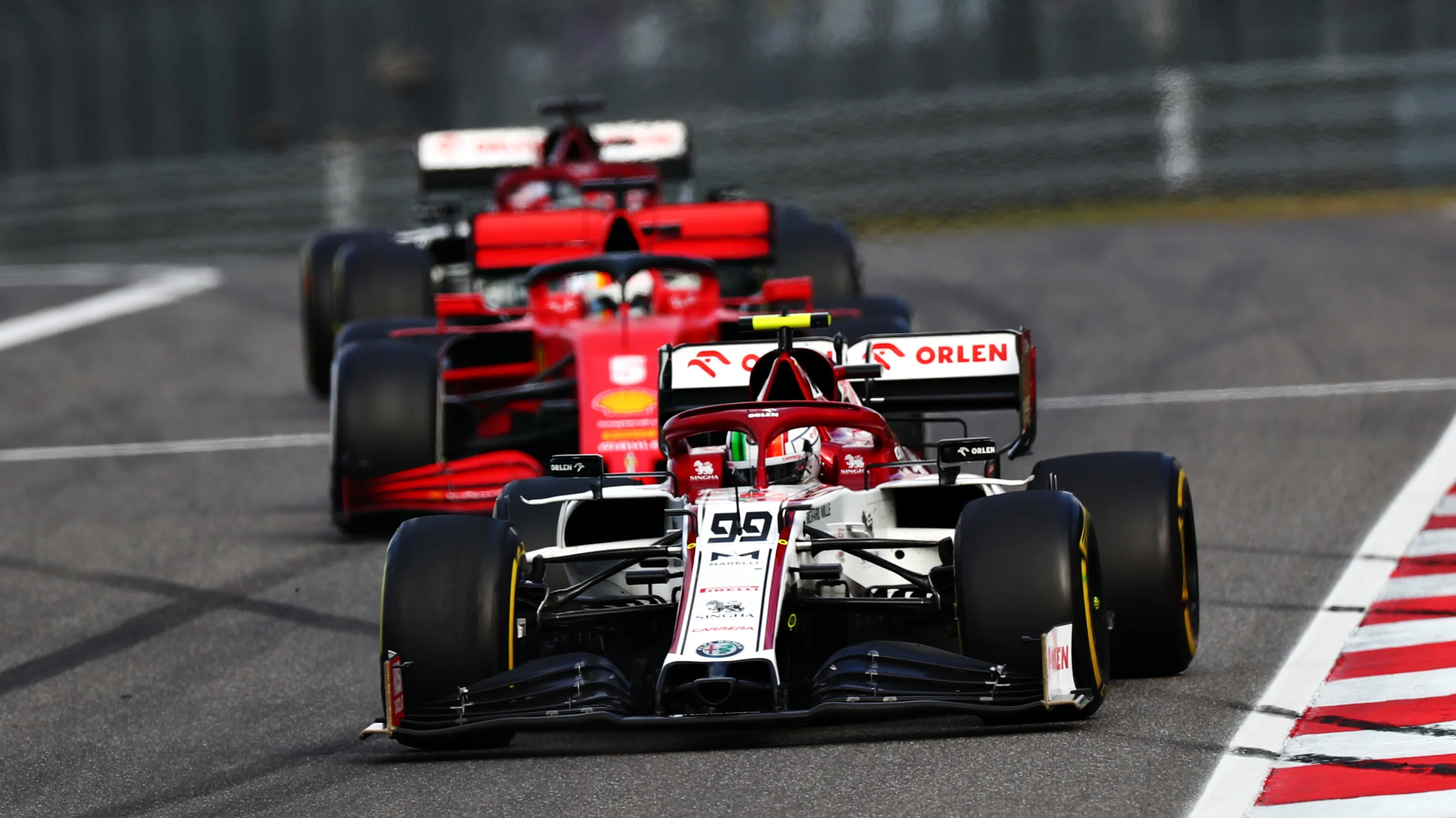 NUERBURG, GERMANY - OCTOBER 11: Antonio Giovinazzi of Italy driving the (99) Alfa Romeo Racing C39
