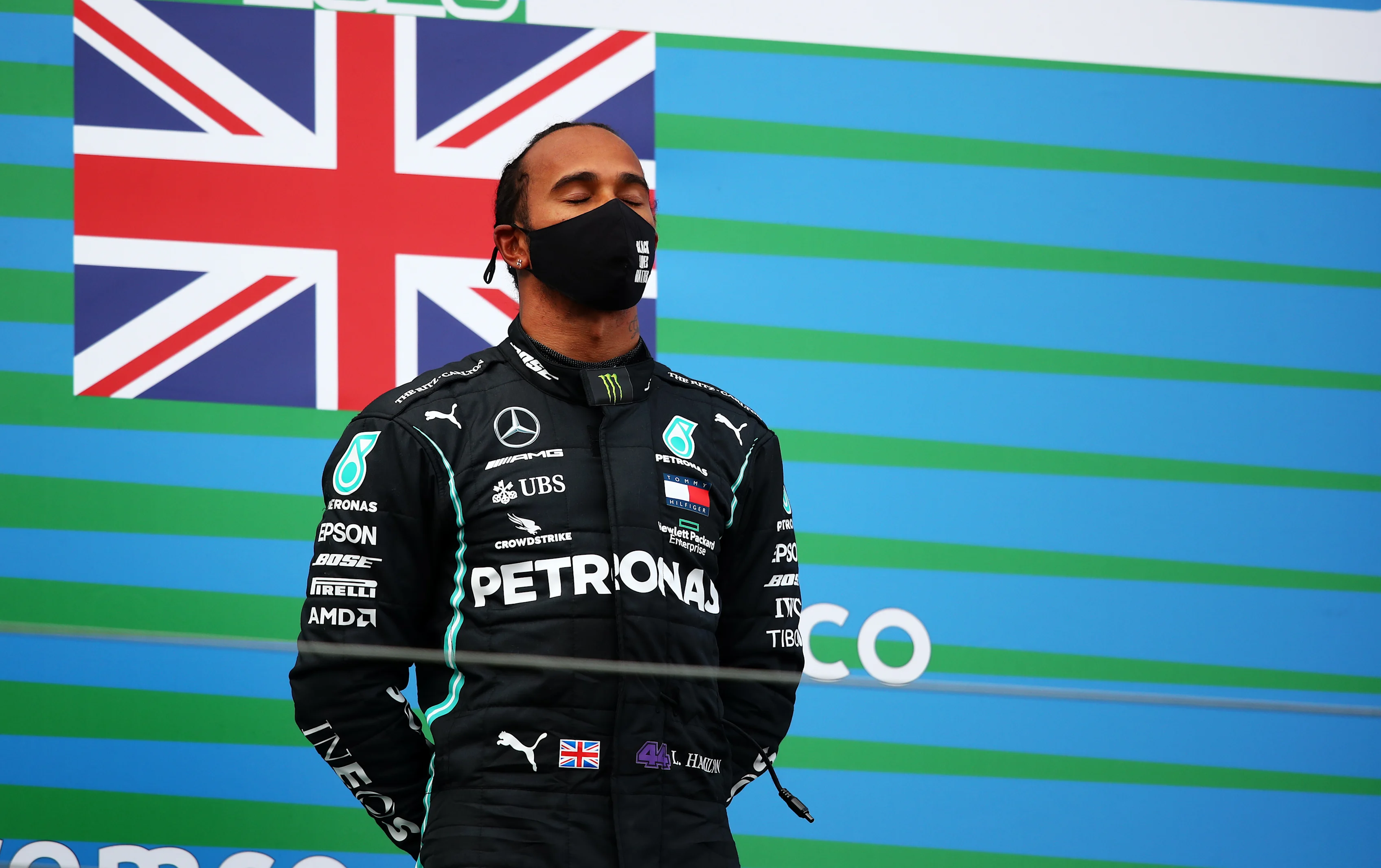 NUERBURG, GERMANY - OCTOBER 11: Race winner Lewis Hamilton of Great Britain and Mercedes GP