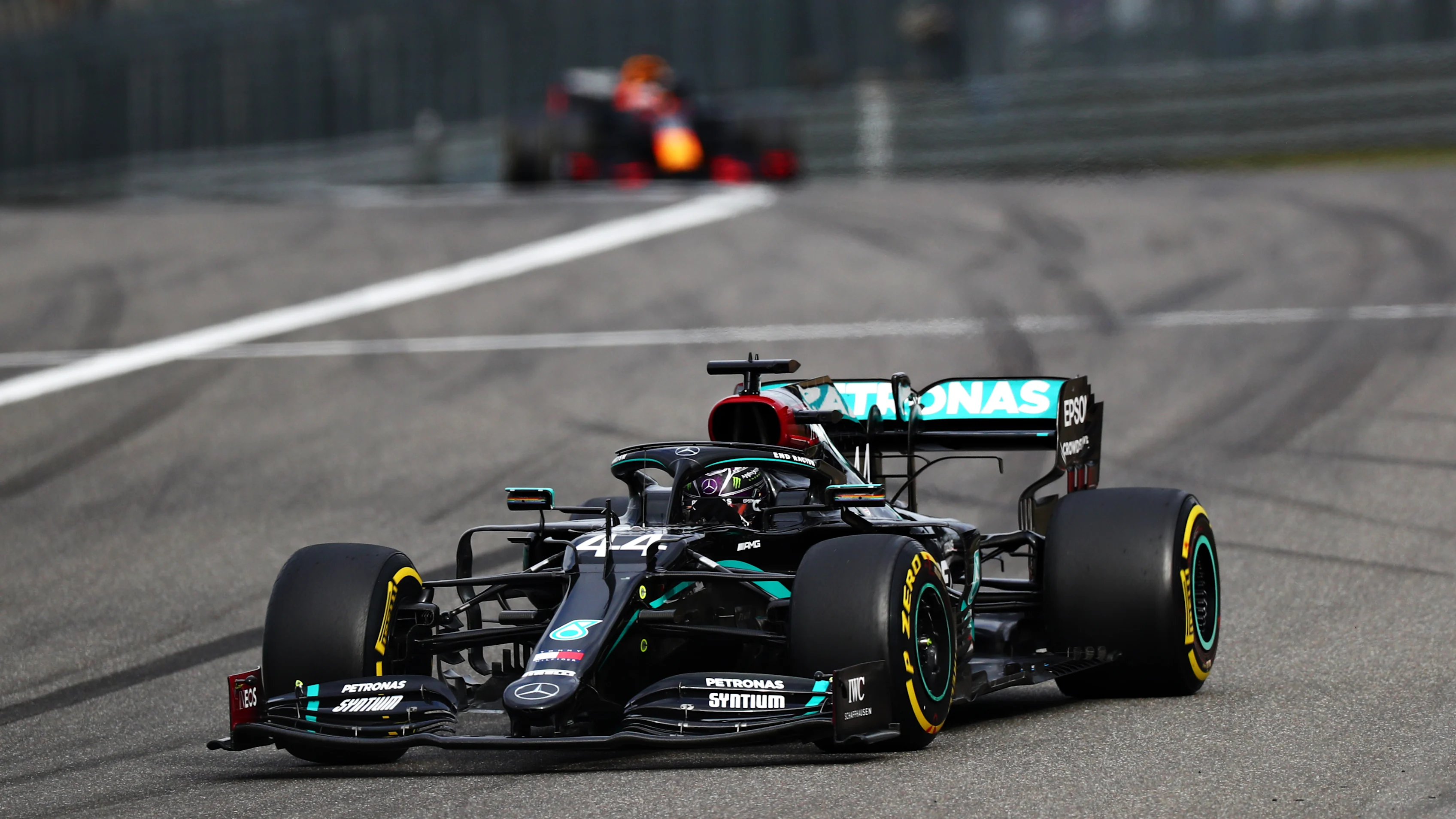 NUERBURG, GERMANY - OCTOBER 11: Lewis Hamilton of Great Britain driving the (44) Mercedes AMG