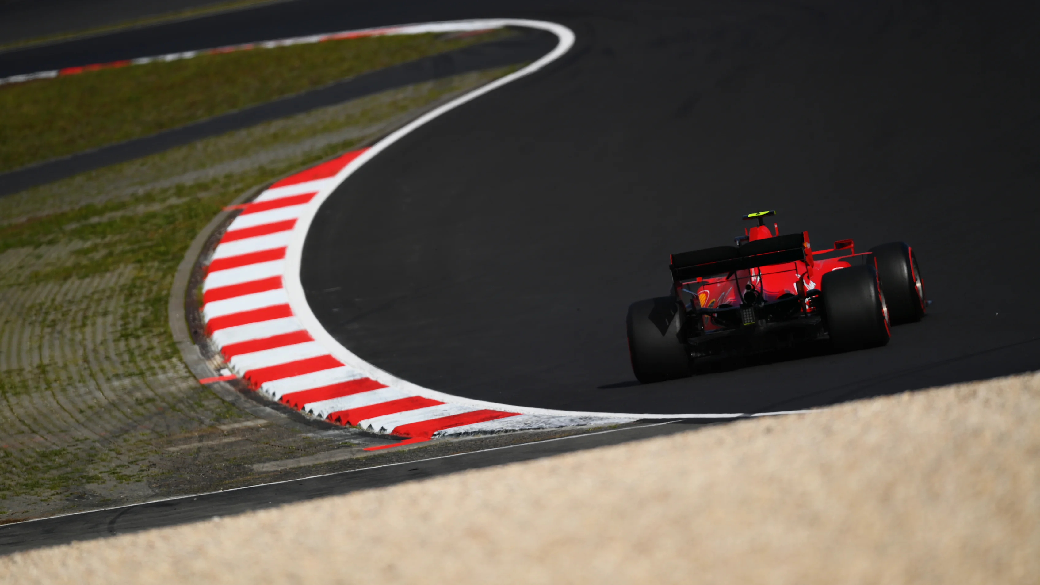 NUERBURG, GERMANY - OCTOBER 11: Charles Leclerc of Monaco driving the (16) Scuderia Ferrari SF1000 on track during the F1 Eifel Grand Prix at Nuerburgring on October 11, 2020 in Nuerburg, Germany. (Photo by Clive Mason - Formula 1/Formula 1 via Getty Images)