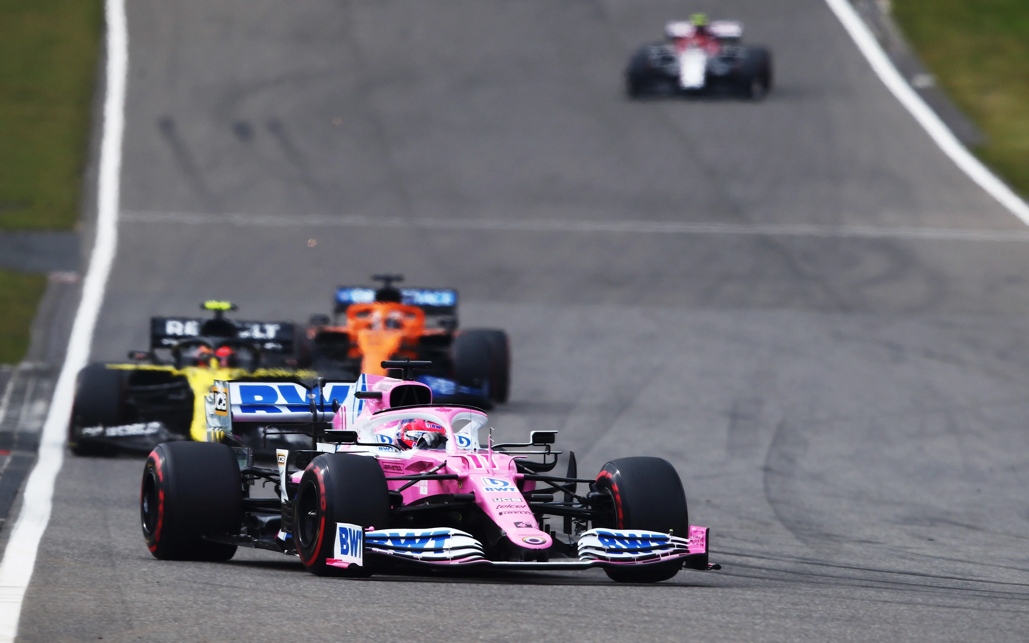 NUERBURG, GERMANY - OCTOBER 11: Sergio Perez of Mexico driving the (11) Racing Point RP20 Mercedes
