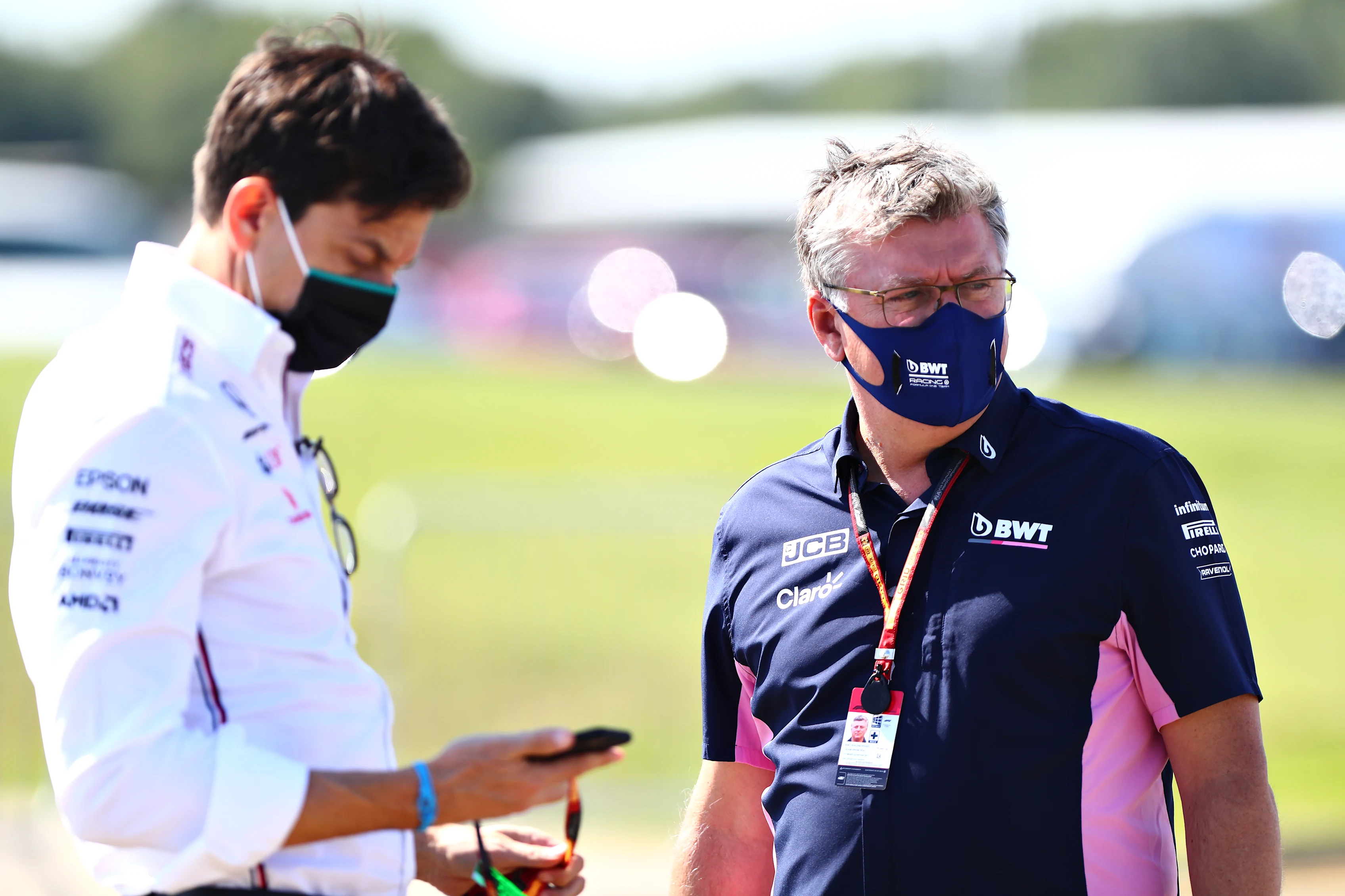 NORTHAMPTON, ENGLAND - JULY 31: Otmar Szafnauer, Team Principal and Chief Executive Officer of