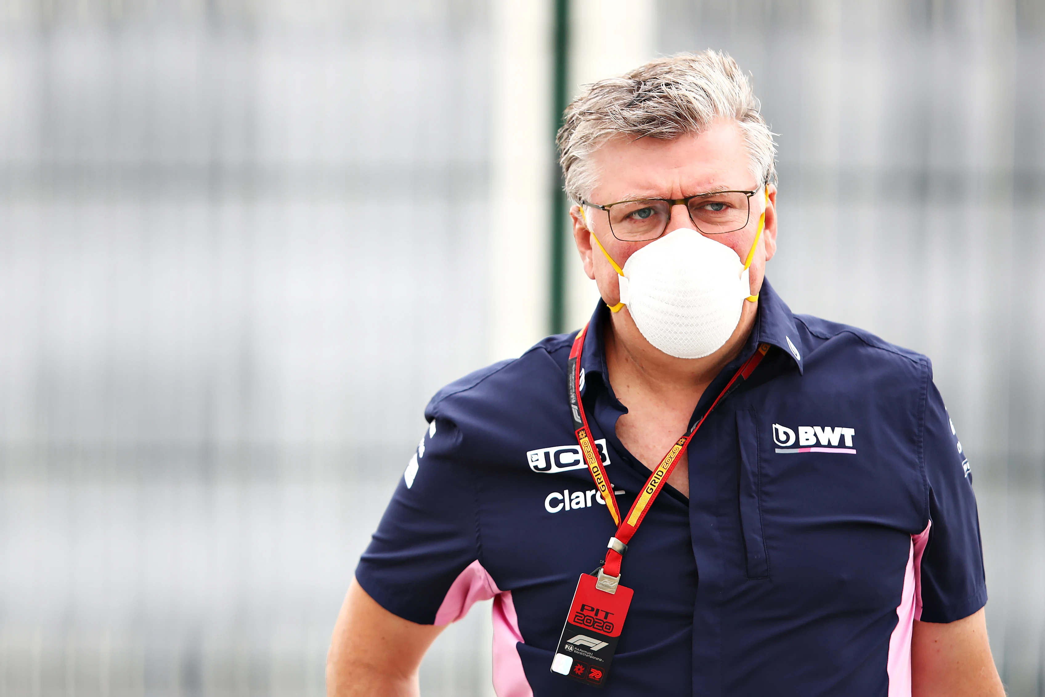 NORTHAMPTON, ENGLAND - AUGUST 01: Otmar Szafnauer, Team Principal and Chief Executive Officer of